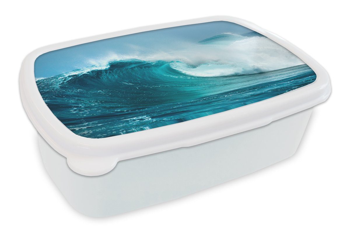 MuchoWow Lunchbox Ozean - Golf - Blau, Kunststoff, (2-tlg), Brotbox für Kinder und Erwachsene, Brotdose, für Jungs und Mädchen weiß