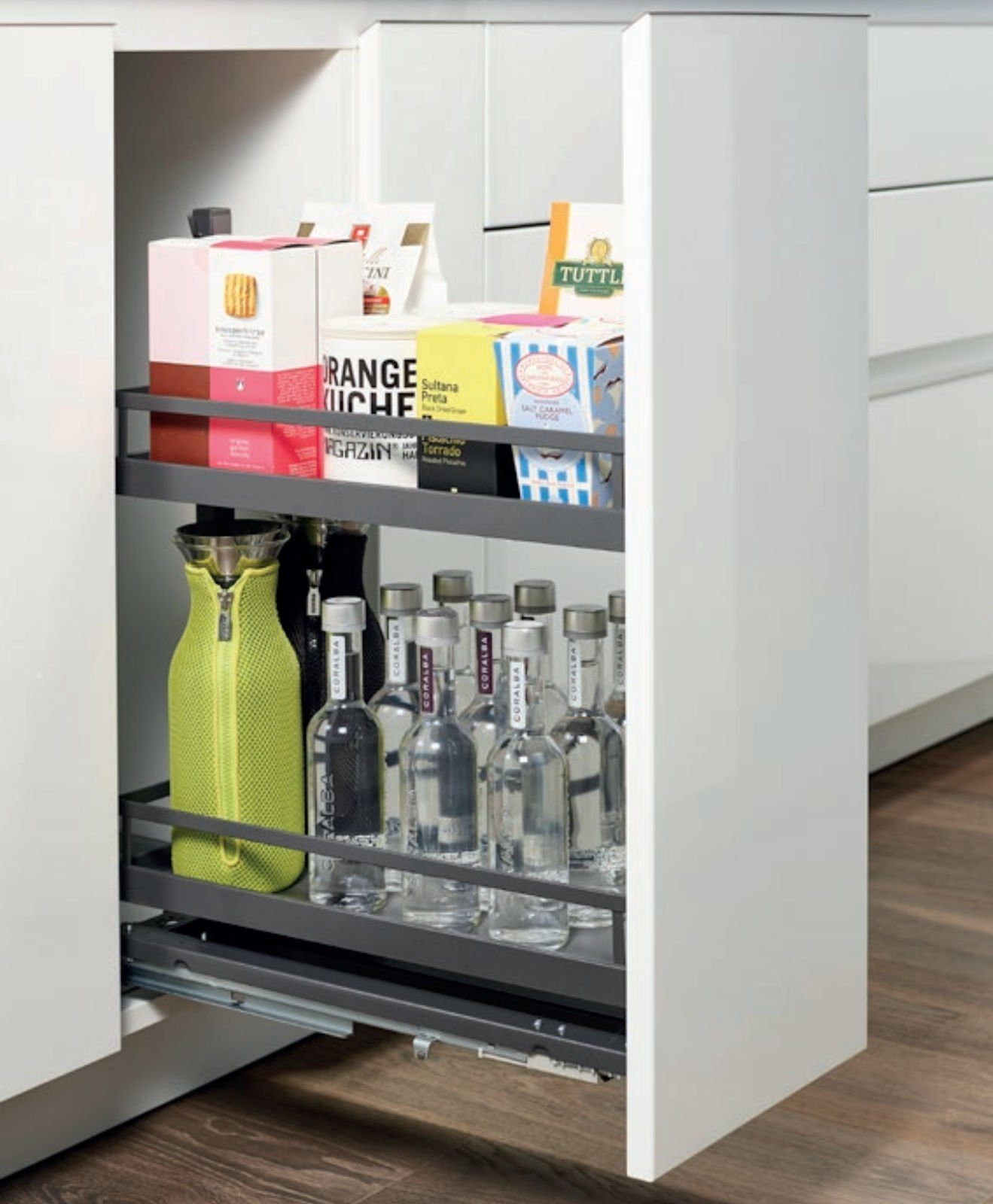 Kesseböhmer Auszugsboden DISPENSA JUNIOR III Auszugsrahmen mit Bodenmontage, für Unterschrank Korpusbreite 300 mm, anthrazit