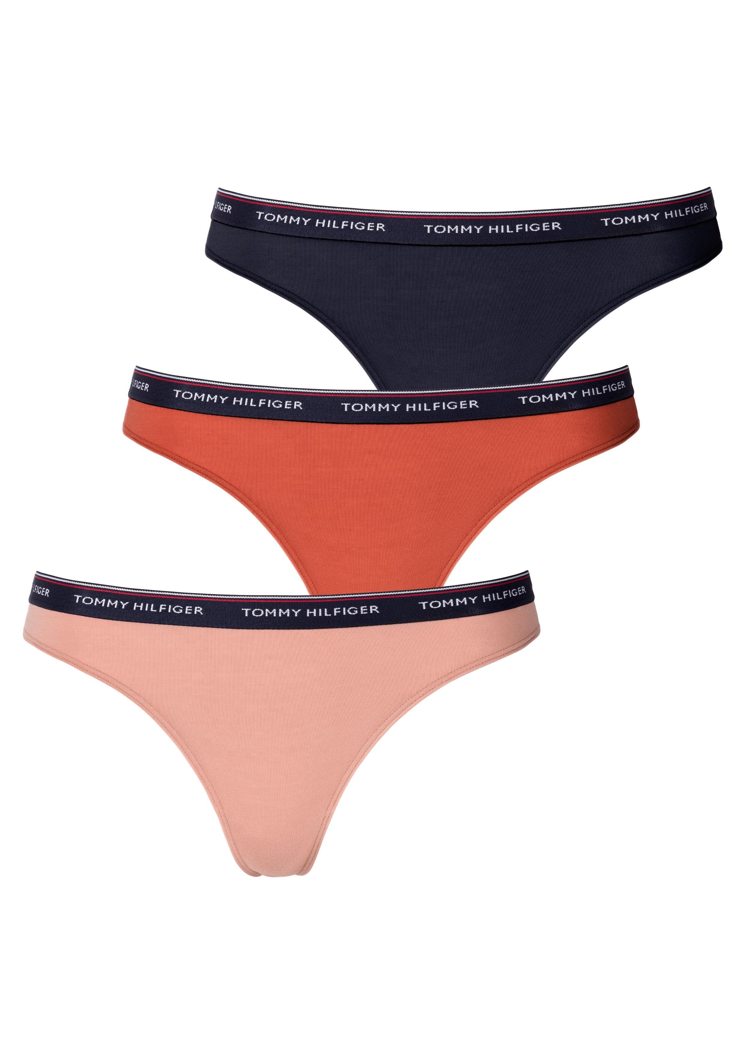 TOMMY HILFIGER String »ESSENTIALS« (3 Stück) mit schmalen Logobündchen