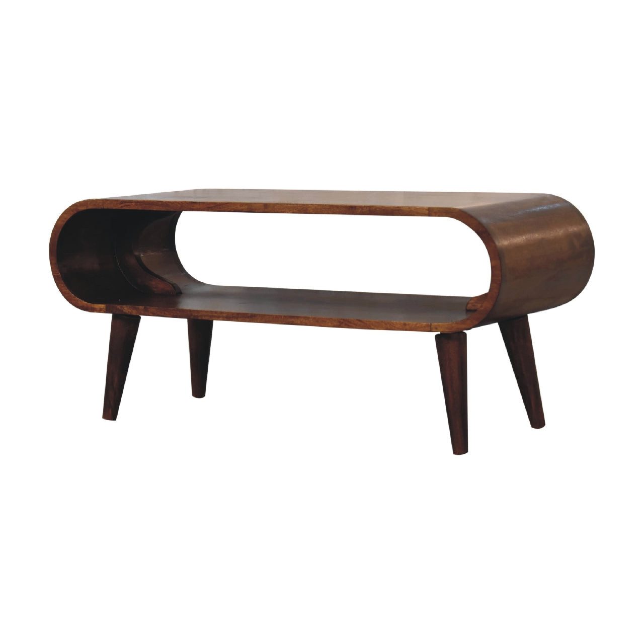 mukuhi Lowboard TV-LOWBOARD Massivholz Mango 90x35x40 cm Chestnut