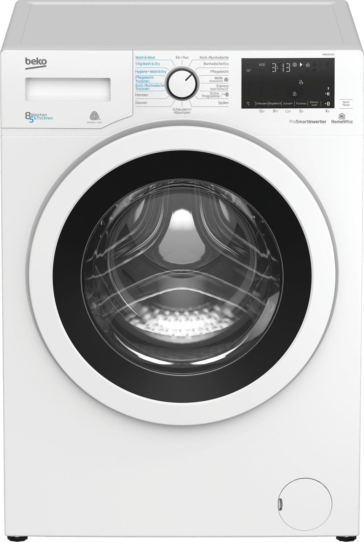 BEKO Waschtrockner WDW 85142, 8 kg/5 kg, 1400 U/Min