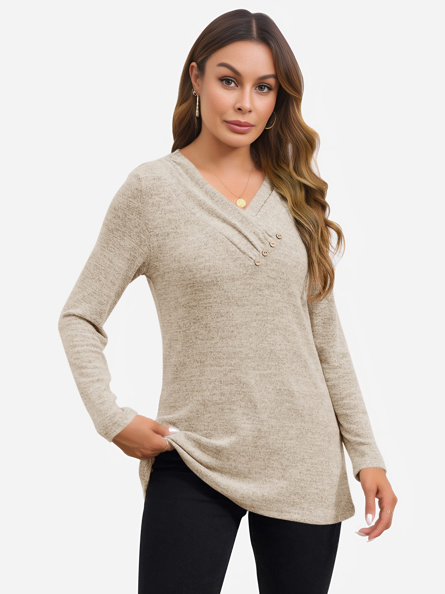 Imily Bela Blusentop Damen Button Down günstig online kaufen