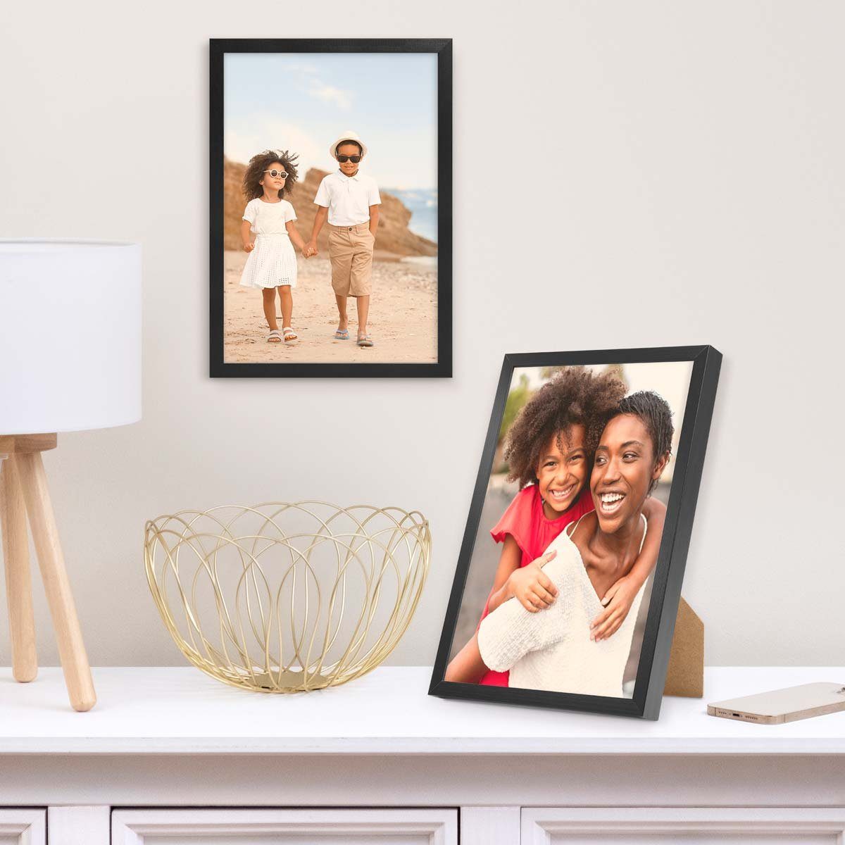 PHOTOLINI Bilderrahmen 2er Set Massivholz-Rahmen Modern günstig online kaufen