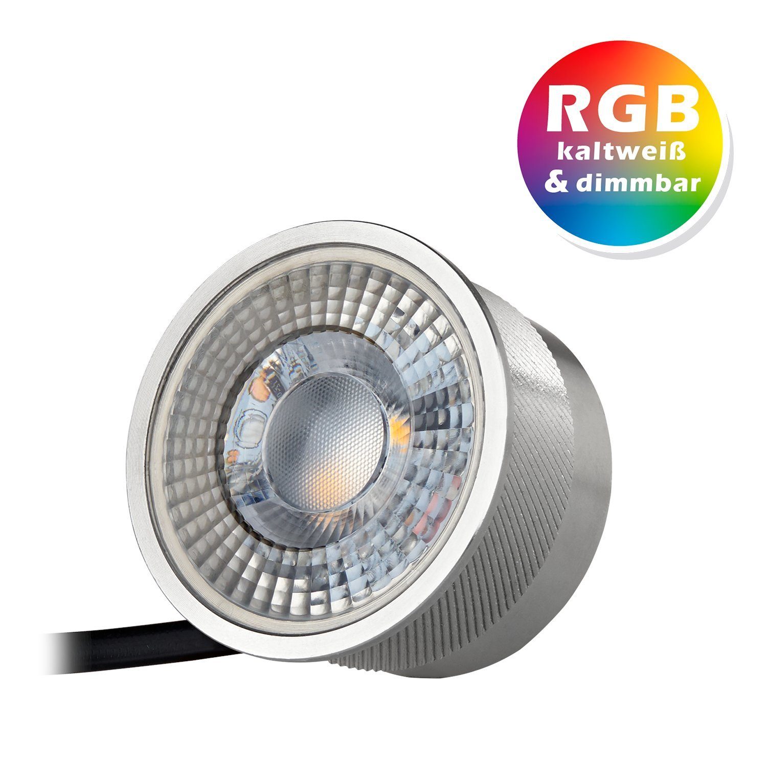 LEDANDO LED Einbaustrahler 3er LED tauschbarem Pack Leuch Flacher mit RGB Bodeneinbaustrahler RGB