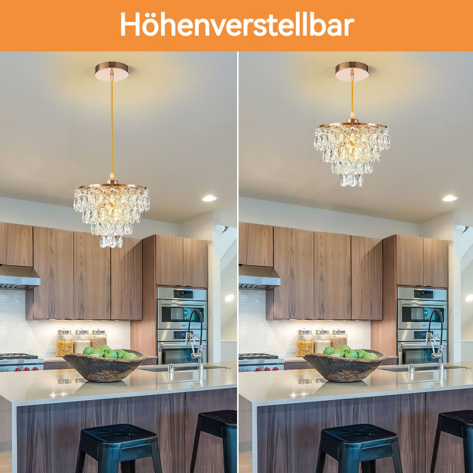 BlingBin LED Kronleuchter Kristall Deckenleuchte Gold günstig online kaufen