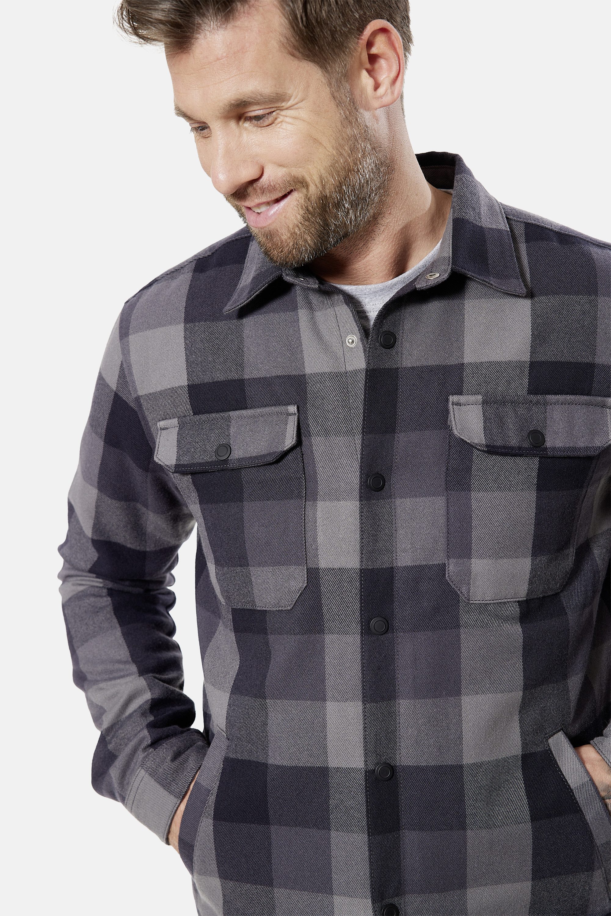 HERO by John Medoox Flanellhemd JORIS Karohemd Overshirt Regular Fit Casual Funktionsmaterial für Herren