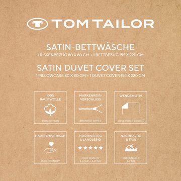 Bettwäsche TWO-TONE SOLID COLORS in Gr. 135x200cm, 155x220cm oder 200x200cm, TOM TAILOR HOME, Satin, 2 teilig, new bedroom, Doppelnaht am Kissen