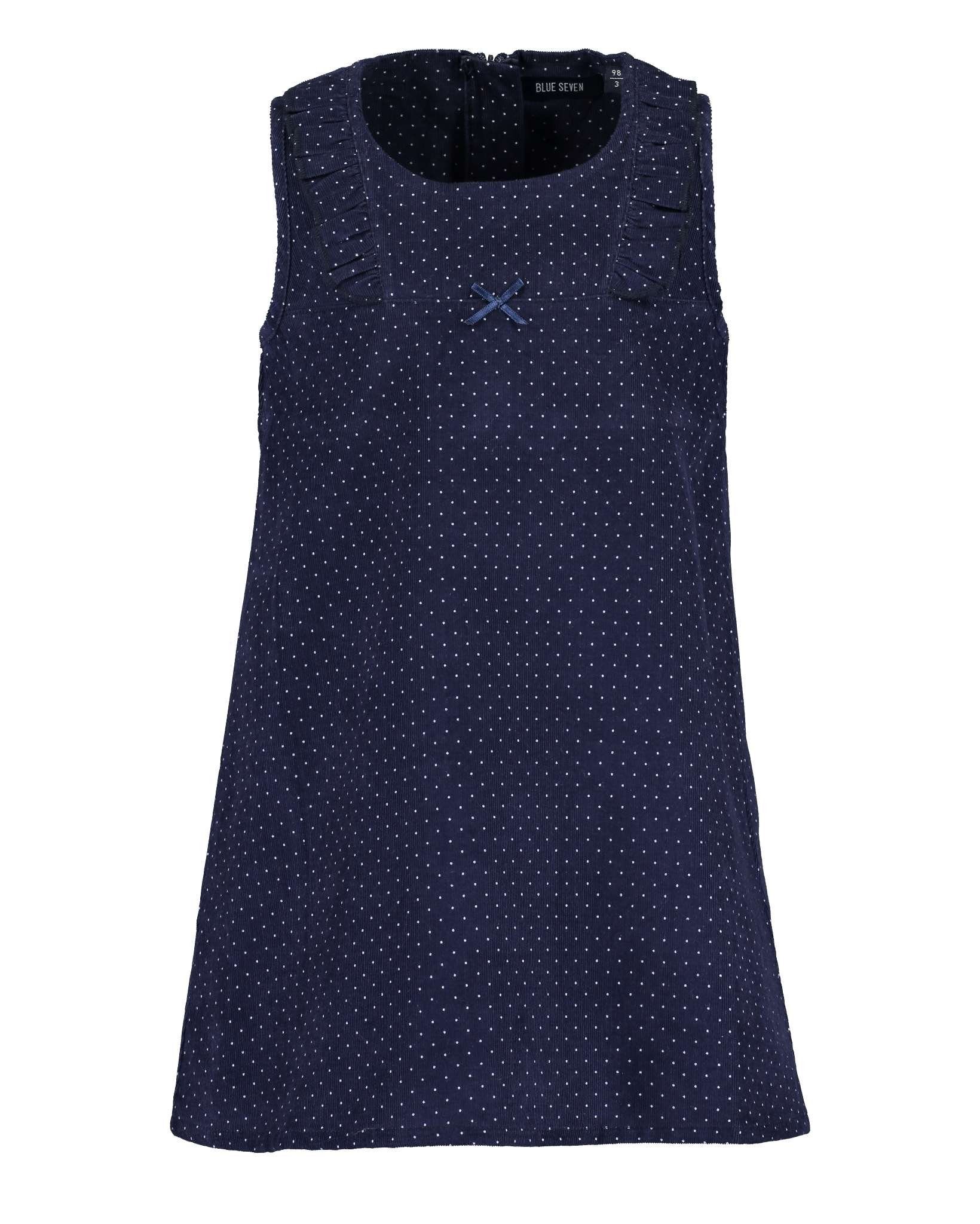 Blue Seven A-Linien-Kleid Blue Seven Kleid ohne Arm Trägerkleid Feincord Pünktchen night blue (2-tlg)