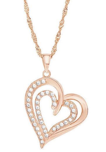 Amor Kette mit Anhänger »Herz, 2022080«, mit Zirkonia online kaufen | OTTO