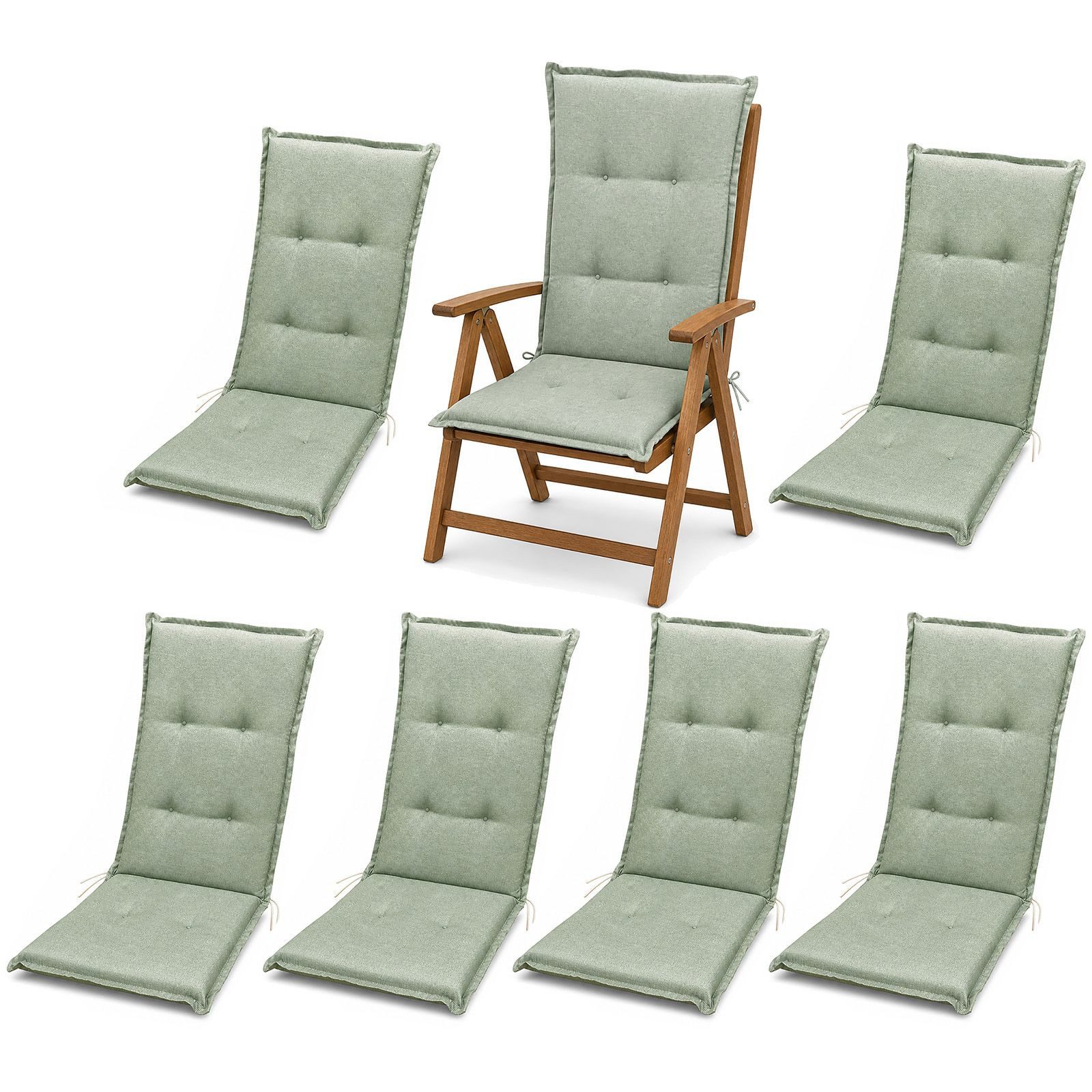 BURI Hochlehnerauflage Hochlehner Auflagen Sitzkissen Polster für Sessel Gartenstuhl Kissen, (4 St)