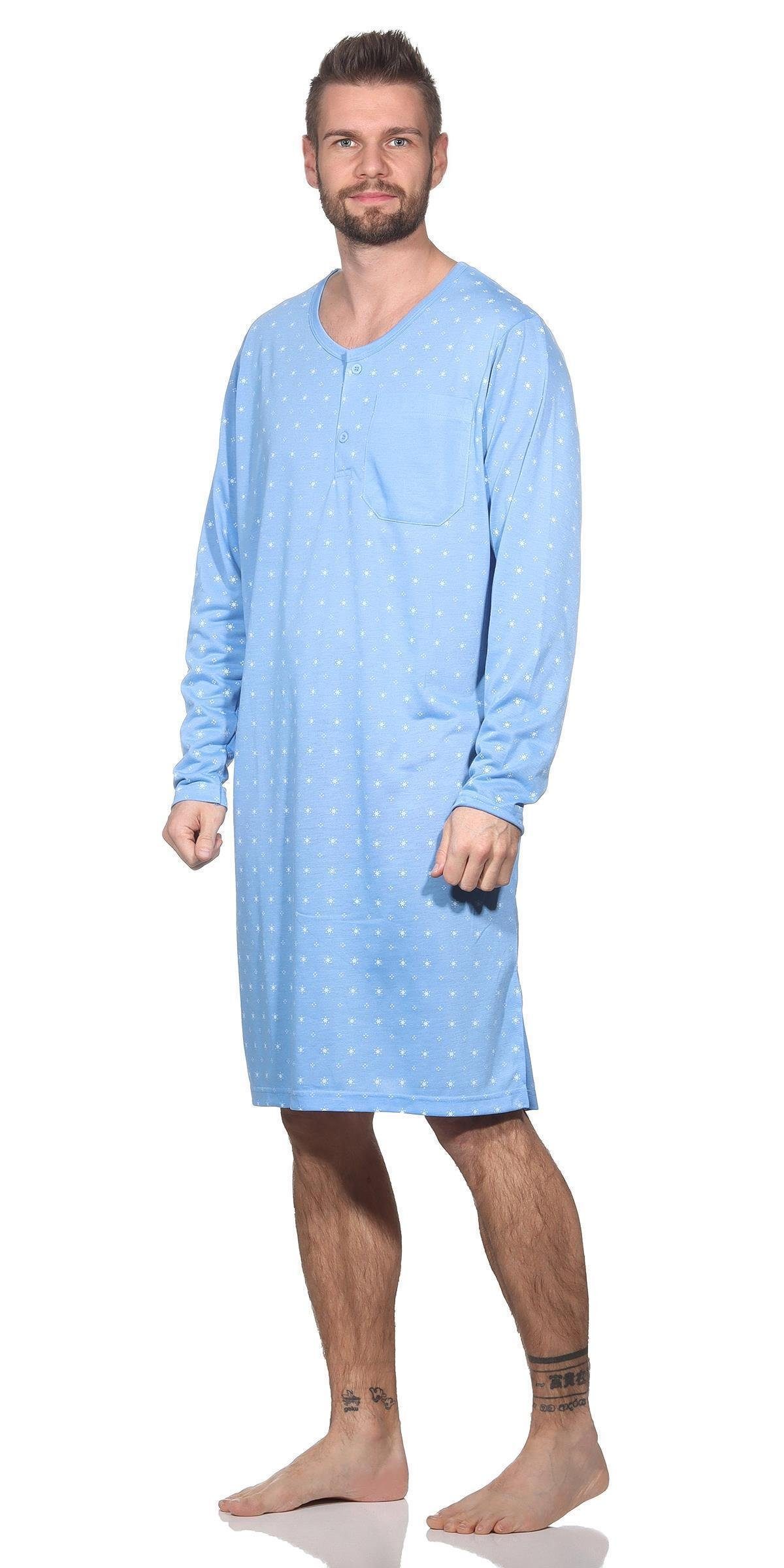 EloModa Nachthemd Herren Nachthemd langarm Sleepshirt, Gr. M L XL 2XL (1-tl günstig online kaufen