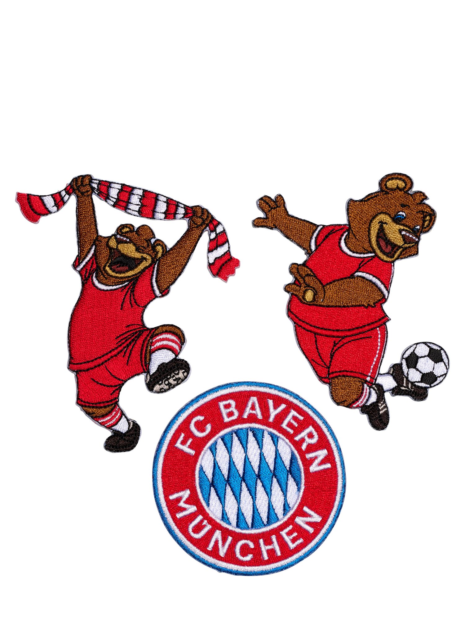 FC Bayern München Patches FC Bayern München Aufnäher I Patches I 3er-Set I Rot