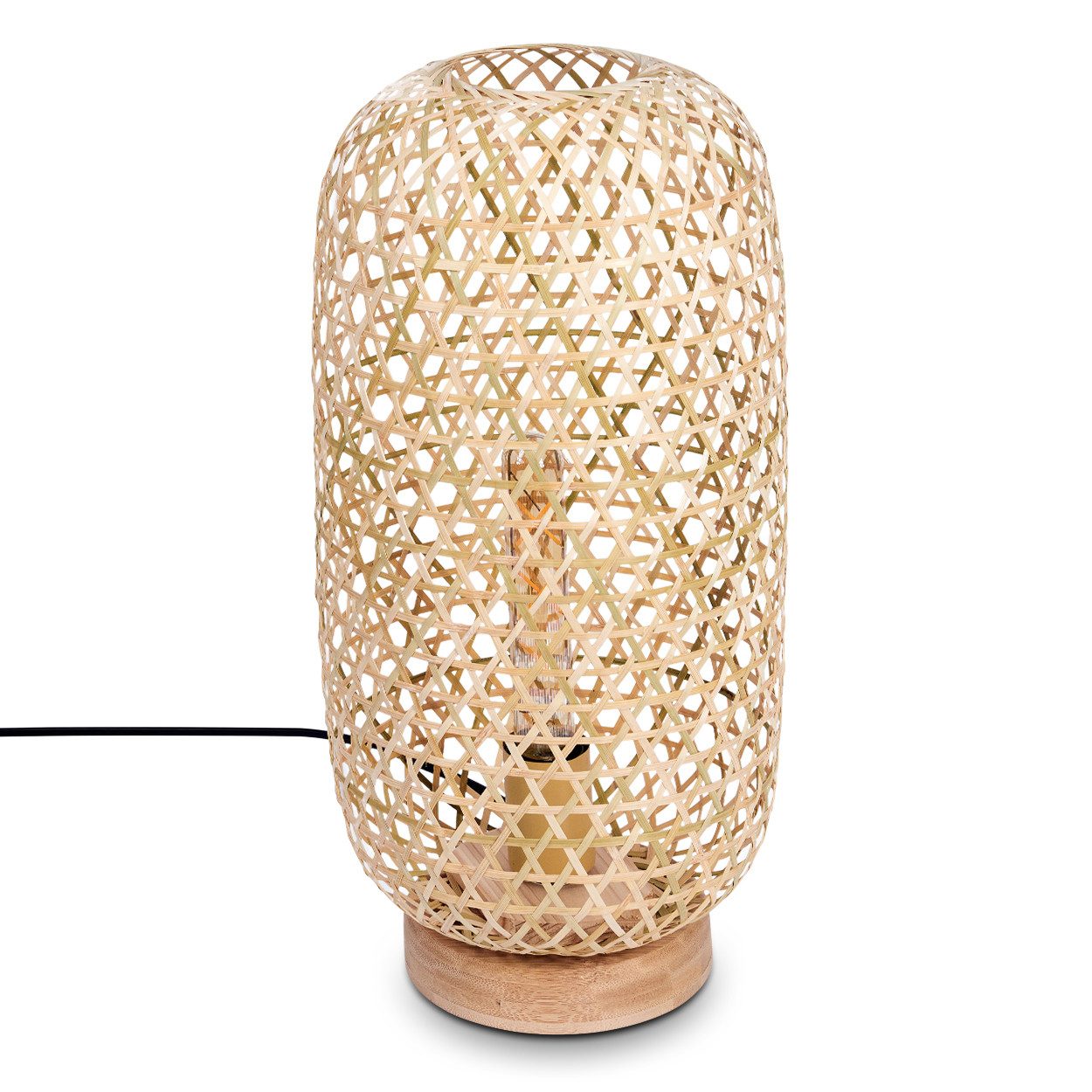 hofstein Tischleuchte »Bergeggi« 1-flammige Tischlampe aus Bambus in Natur, günstig online kaufen