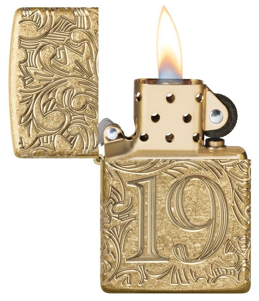 Zippo Feuerzeug Armor Case Tumbled Brass Messing Deep Carved 1932 Filigree, Zippo Neuheit Herbst 2025