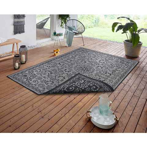 Teppich LEYTE Wendeteppich, NORTHRUGS, rechteckig, Höhe: 5 mm, In-& Outdoor, Teppich, Vintage, Wetterfest, Balkon, Garten, Wohnzimmer