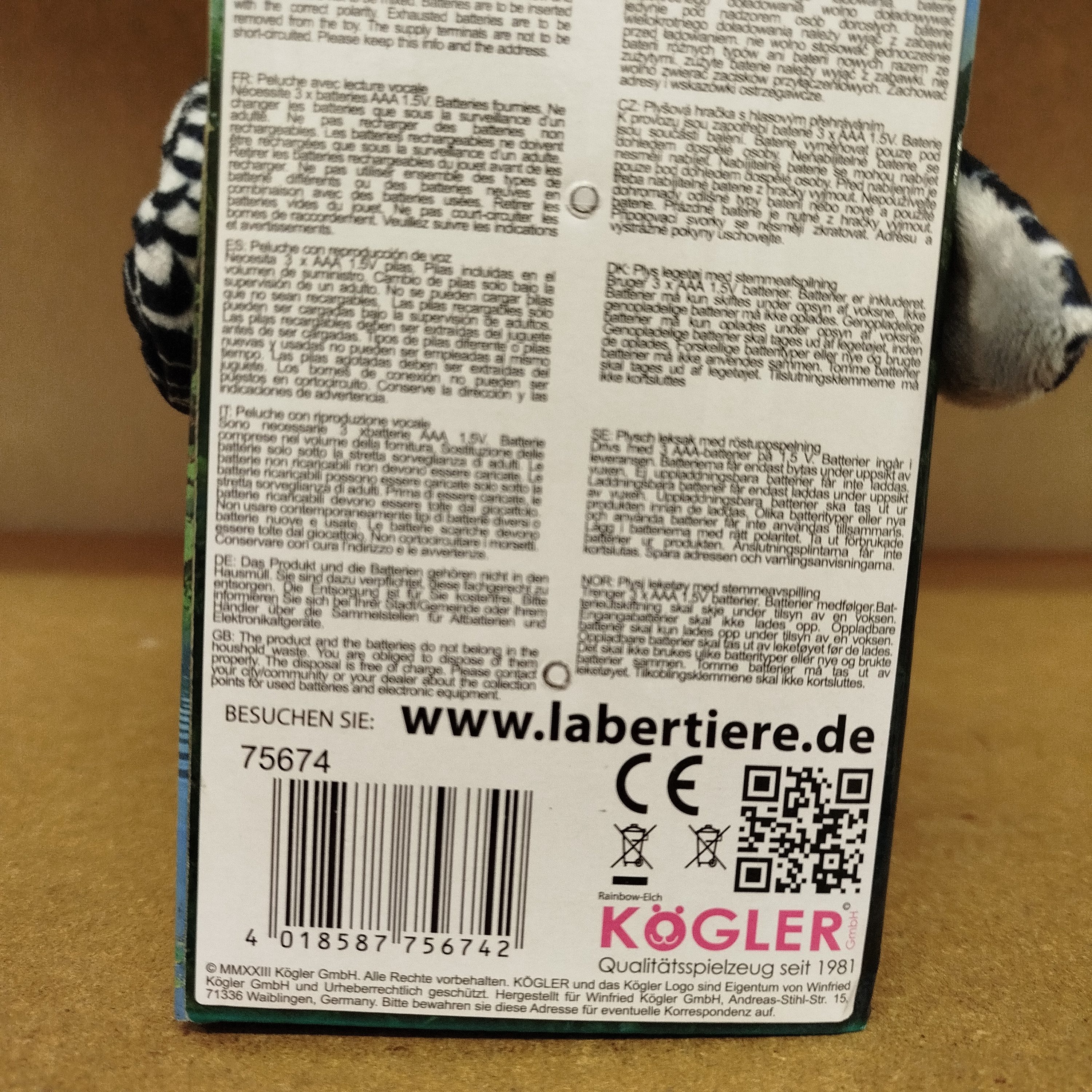 Kögler Kuscheltier Laber Wellensittich Stofftier mit Sprachwiedergabe