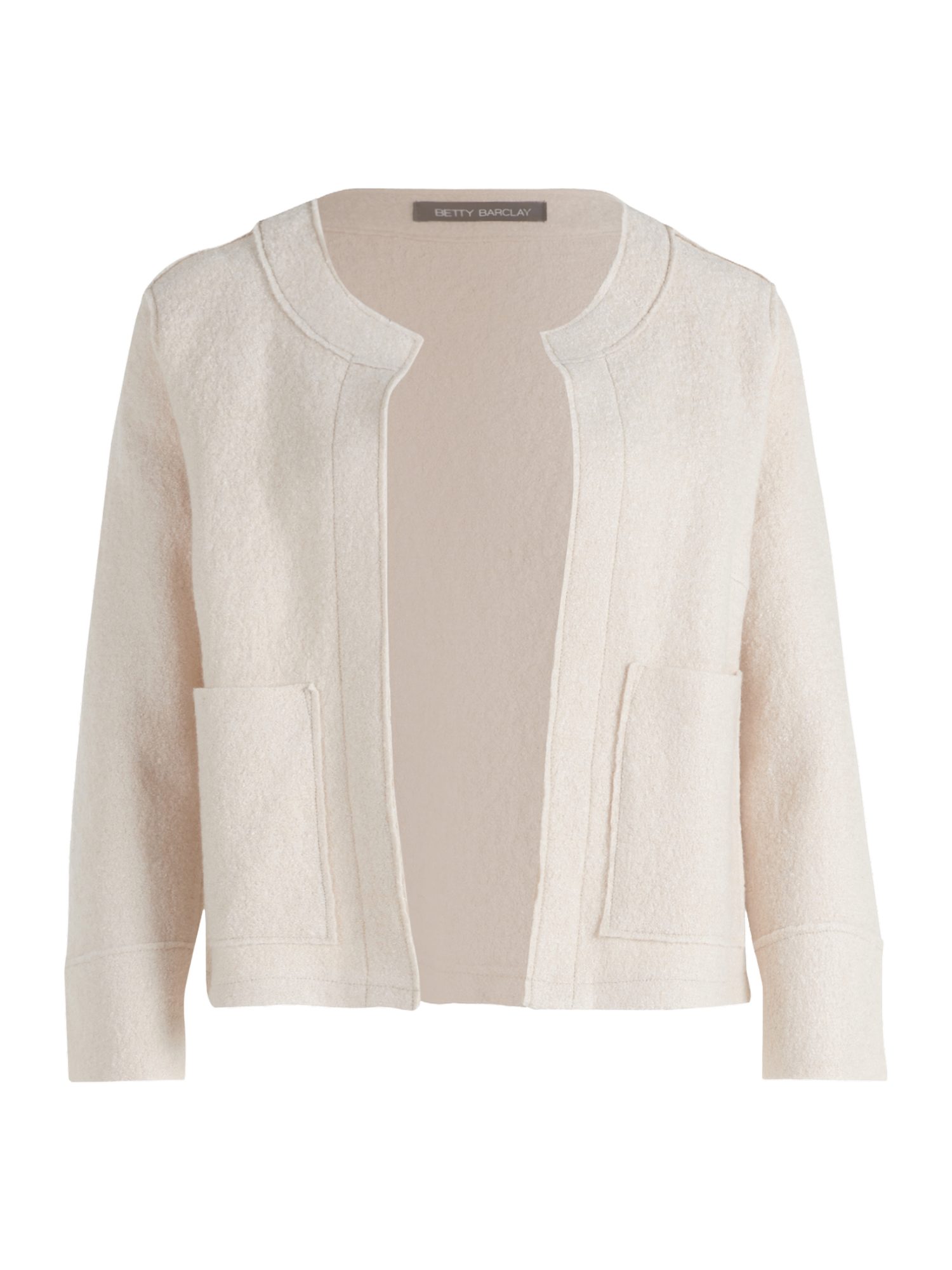 Betty Barclay Jackenblazer weiß,Casual,Viskose,Unifarben,Rundhals,Lang,Comfort Fit