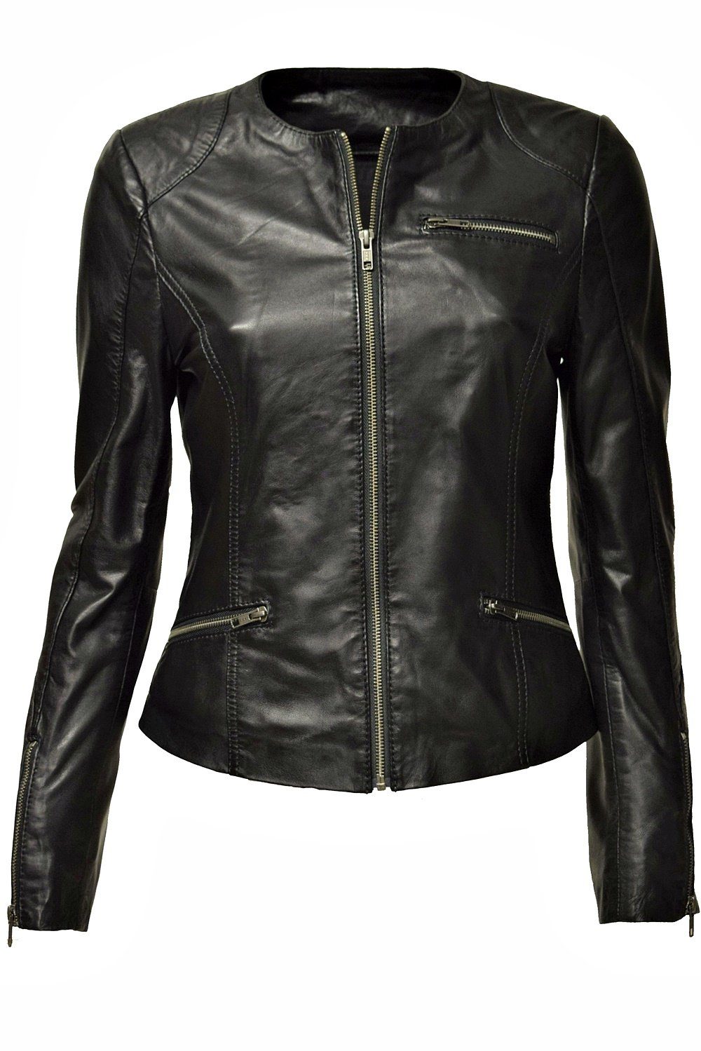 Zimmert Leather Lederjacke Kim Kragenlos, leichtes günstig online kaufen