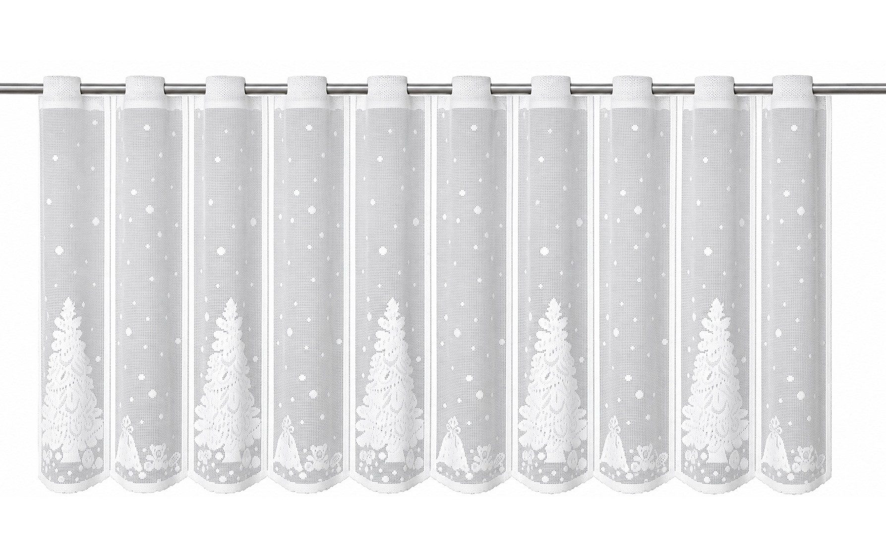 EXPERIENCE Scheibengardine Scheibengardine Tannenbaum Geschenk, HxB 50x140cm, Stangendurchzug, transparent, Store