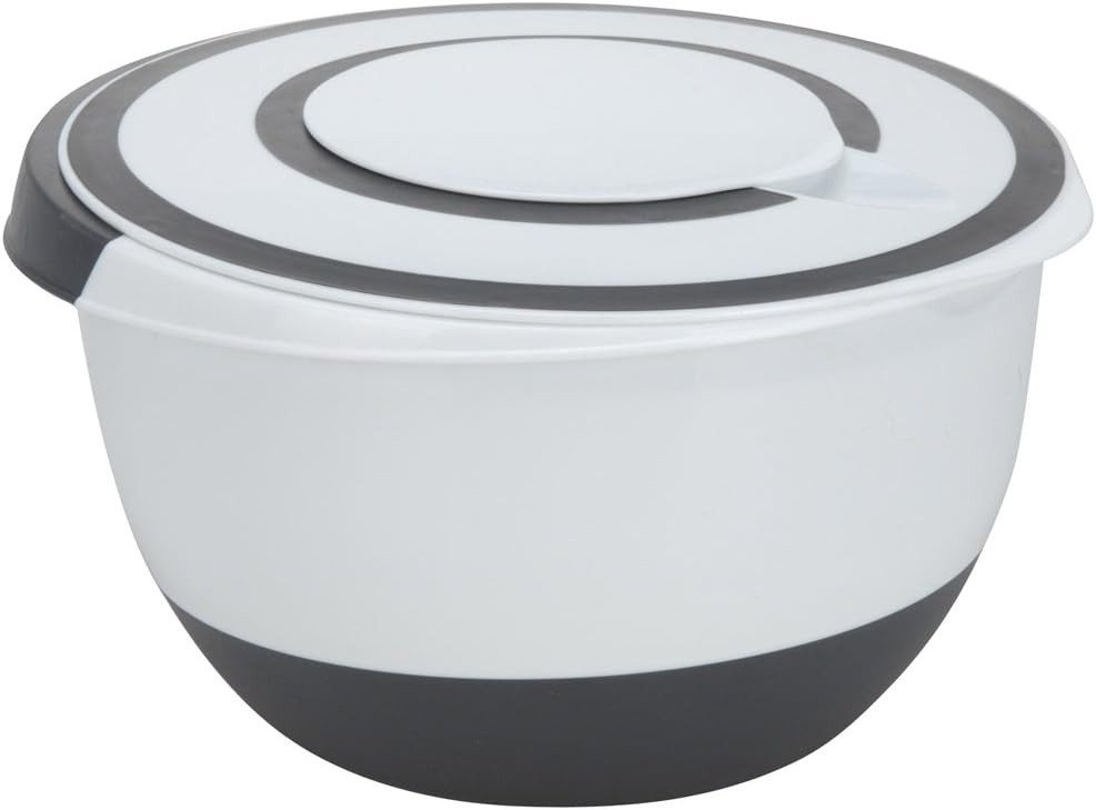 Koopman Rührschüssel 1 x Plastik Rührschüssel 5 Liter Deckel Rühröffnung Stoppboden, (1-tlg)