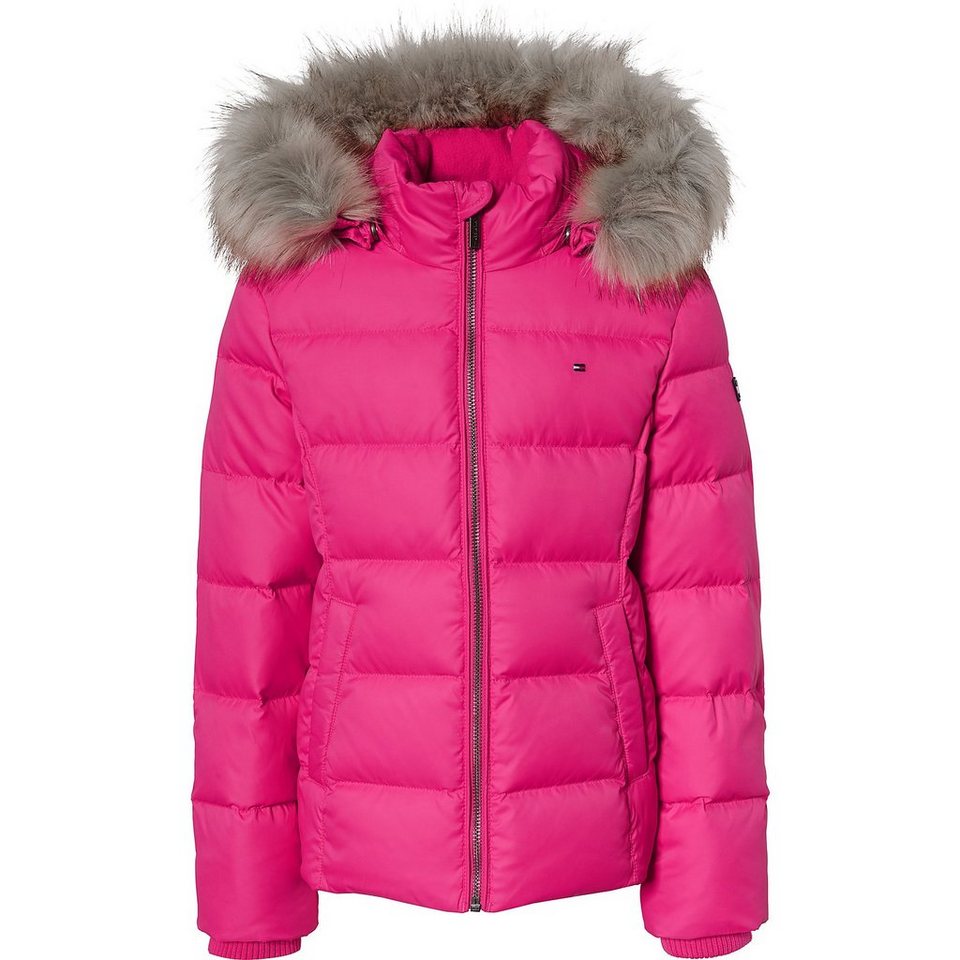 TOMMY HILFIGER Daunenjacke für Mädchen, unterlegter Reißverschluss mit
