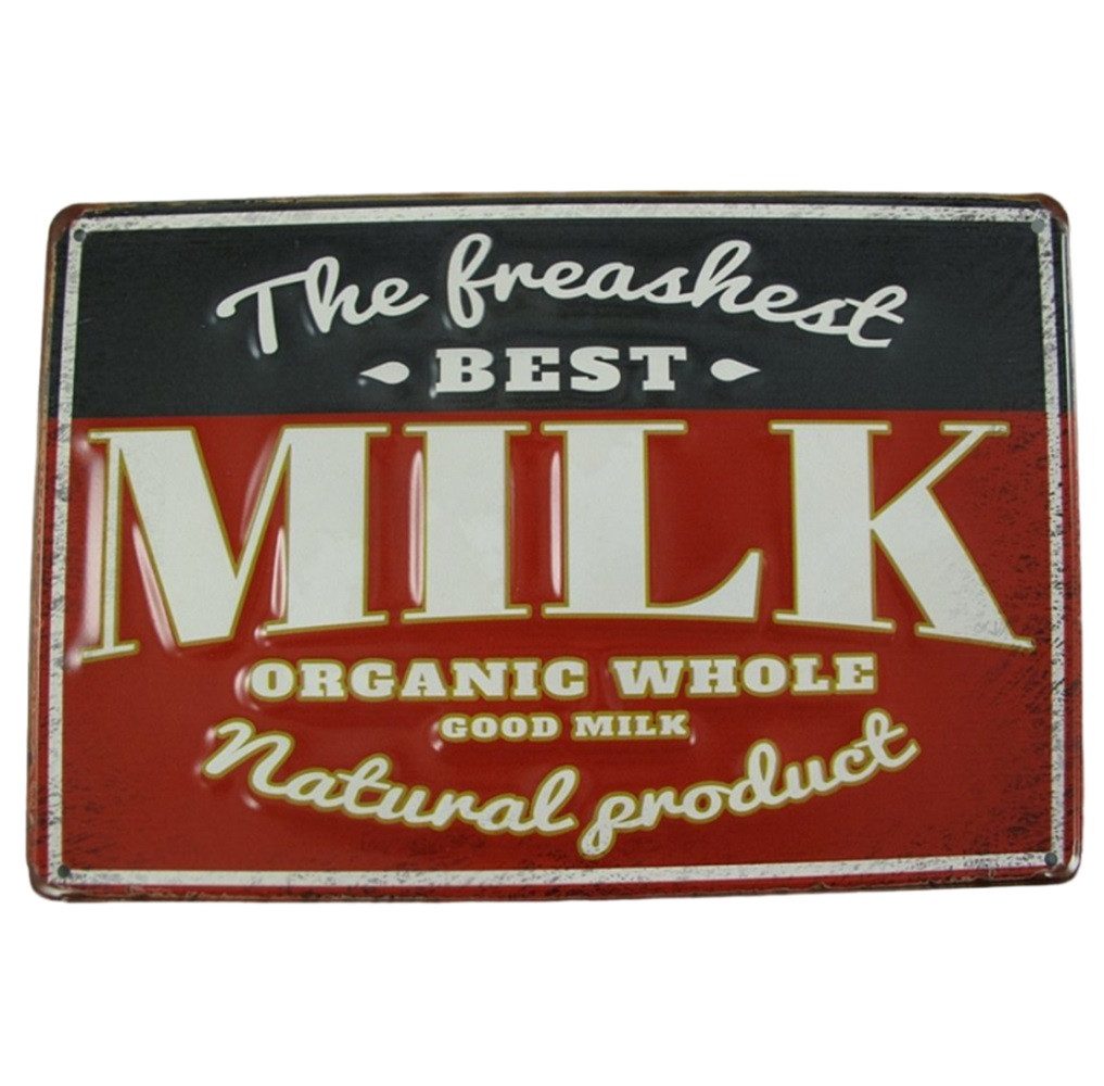 Metallschild Blechschild Reklameschild Frische Milch, Best Milk
