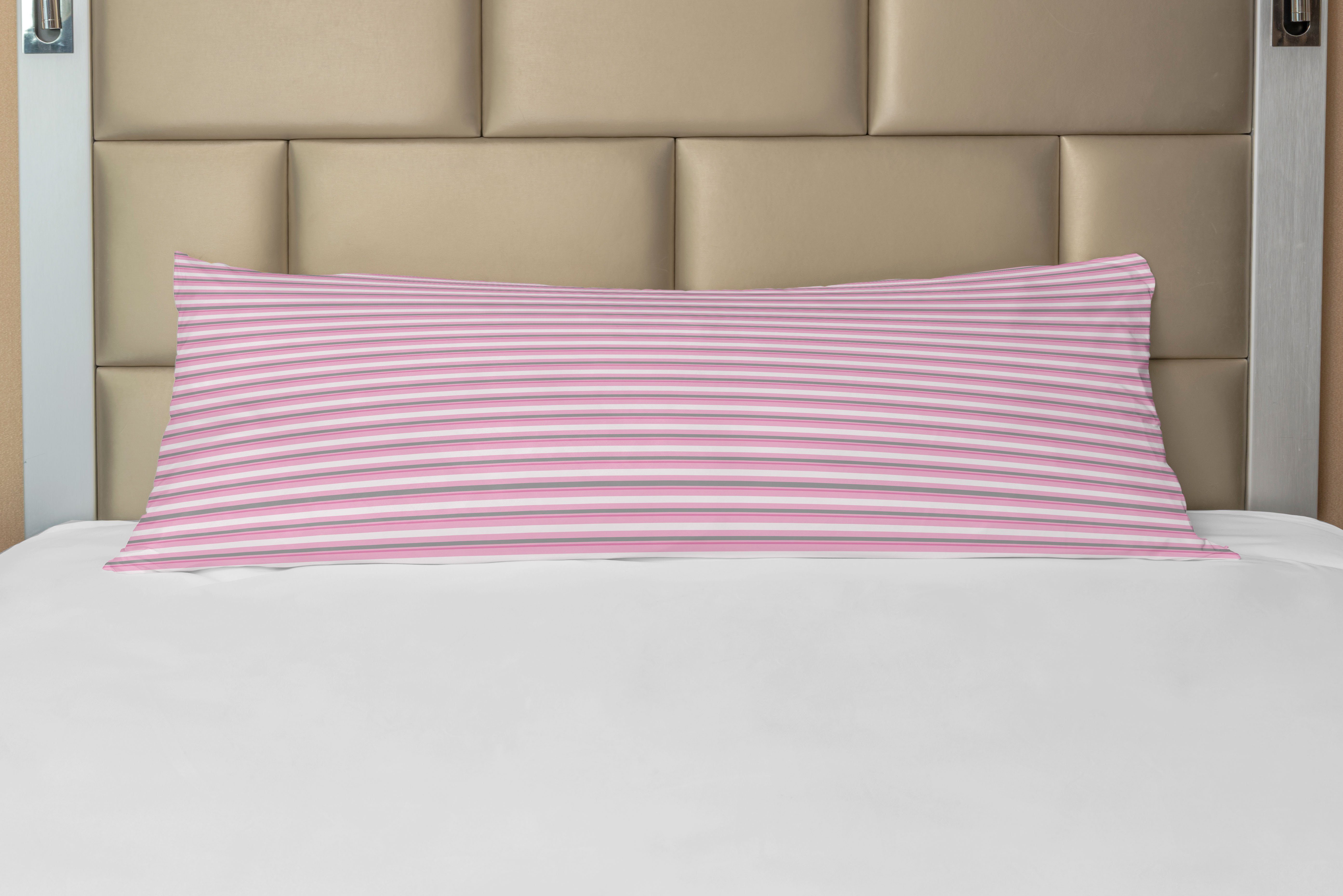 Seitenschläferkissenbezug Deko-Akzent Langer Kissenbezug, Abakuhaus, Geometrisch Pink Tones Stripes