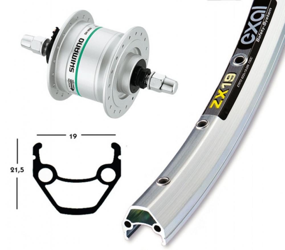 BikeParts Laufrad Bike-Parts Laufrad, Vorderrad 26x1.75 Nabendynamo DH-C3003 silber Festa