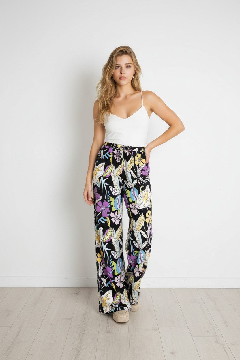 Zuckerwatte Palazzohose aus wertiger Viskose mit Eingriffstaschen