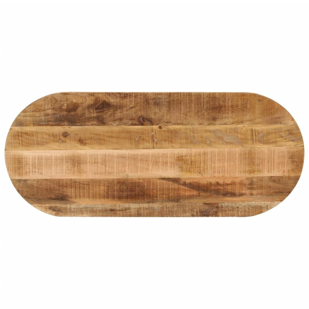 vidaXL Tischplatte Tischplatte 120x50x2,5 cm Oval Raues Massives holz (1 St)