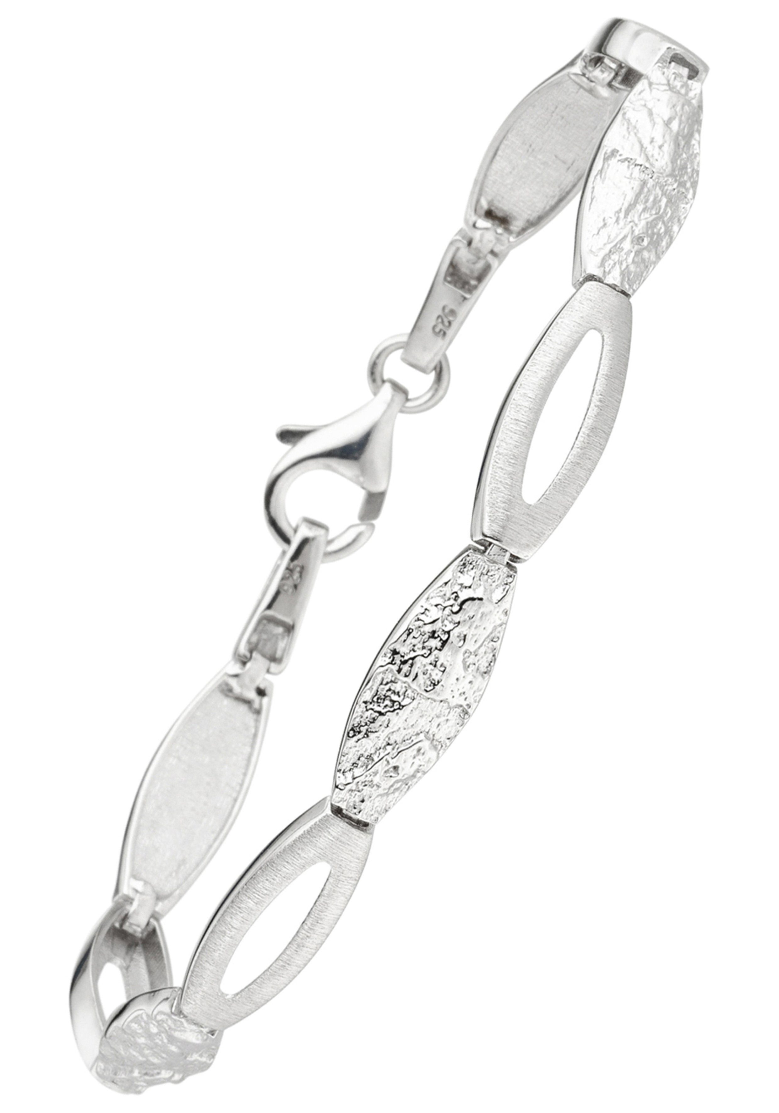 Damen Schmuck JOBO Armband, 925 Silber gehämmert 18,5 cm