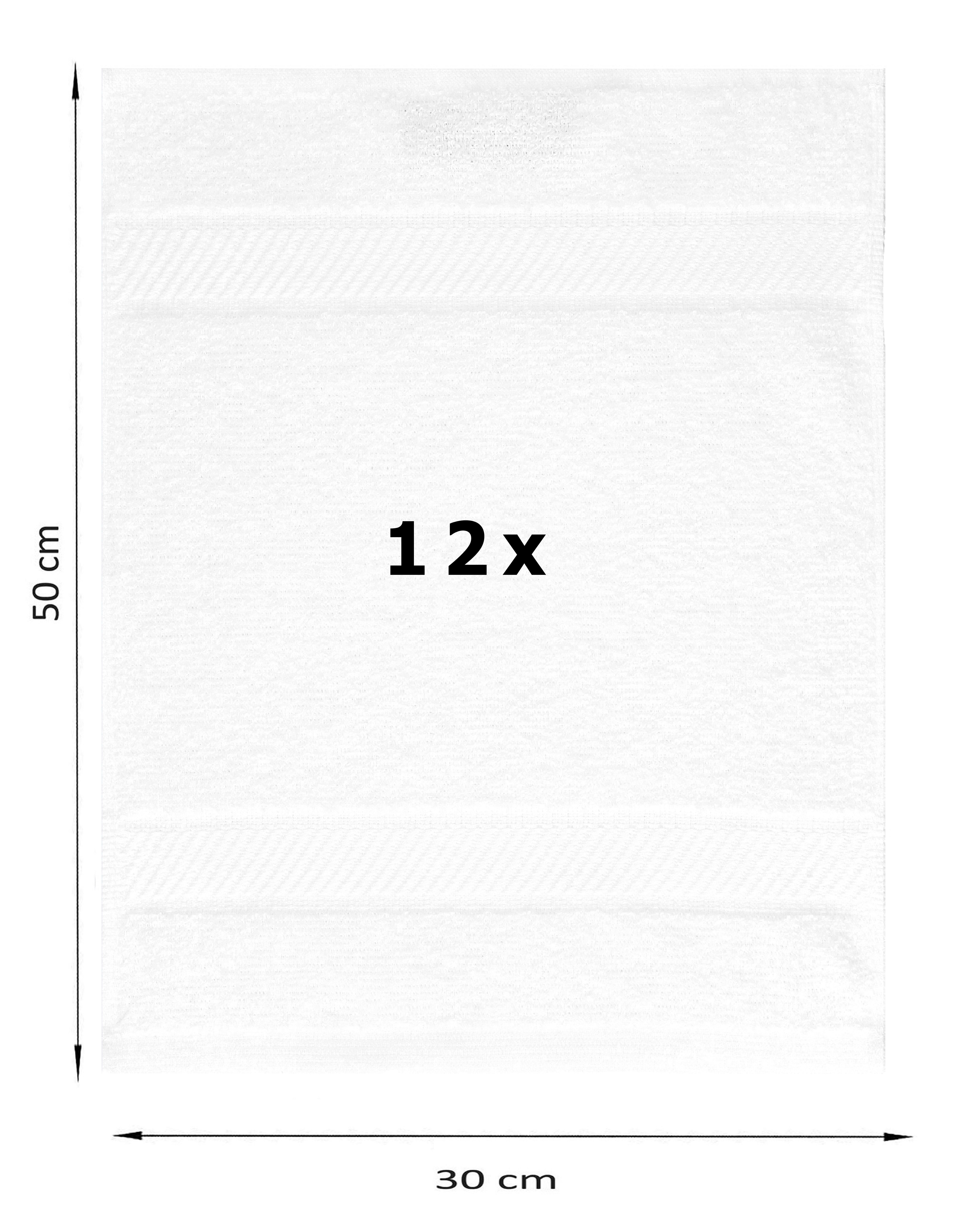 Palermo Größe Stück (12-St) 30x50 Betz 12 weiß cm, Gästehandtücher Gästehandtuch Baumwolle 100%