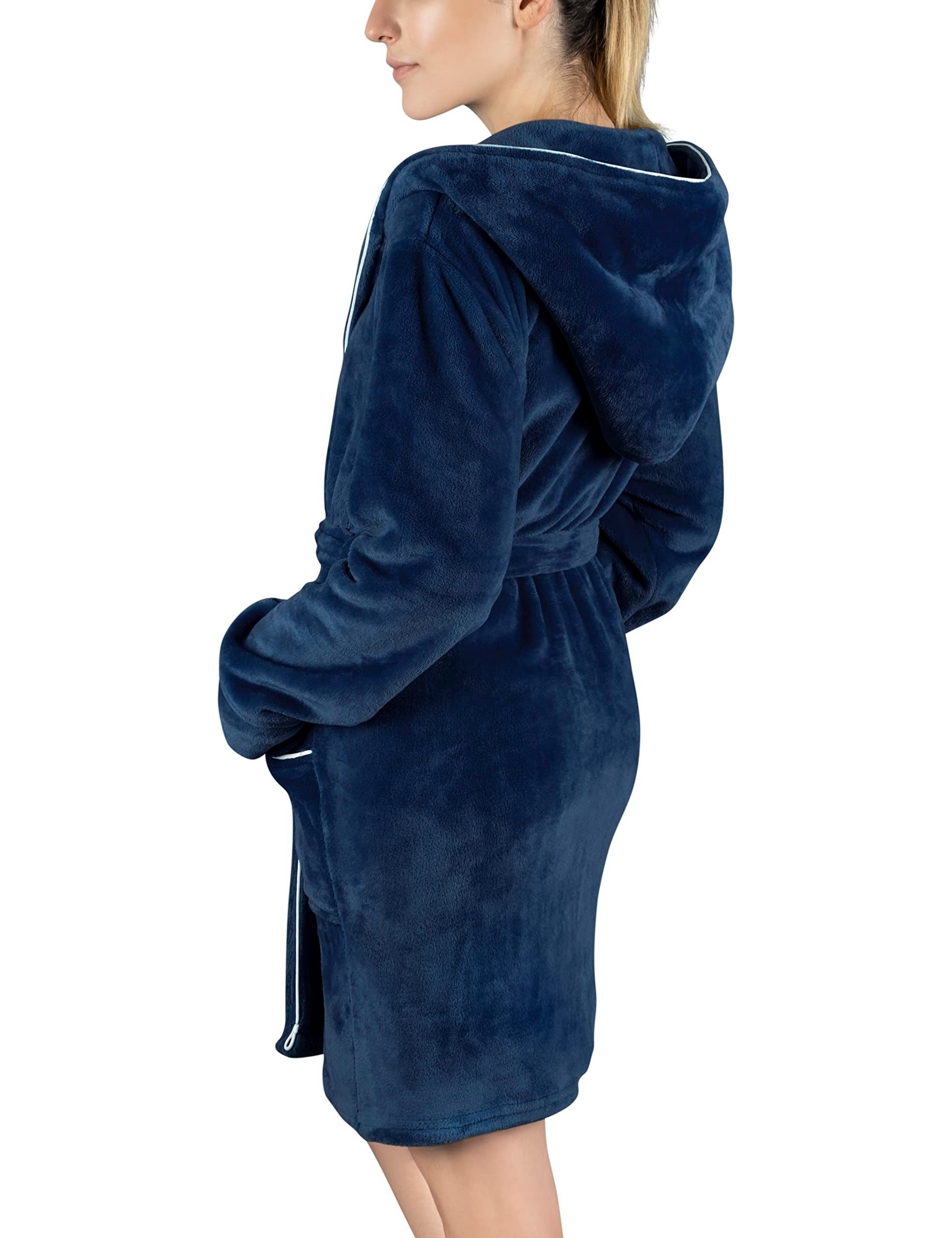 Gräfenstayn Damenbademantel Bademantel Damen Kapuze flauschig Kuschelfleece günstig online kaufen