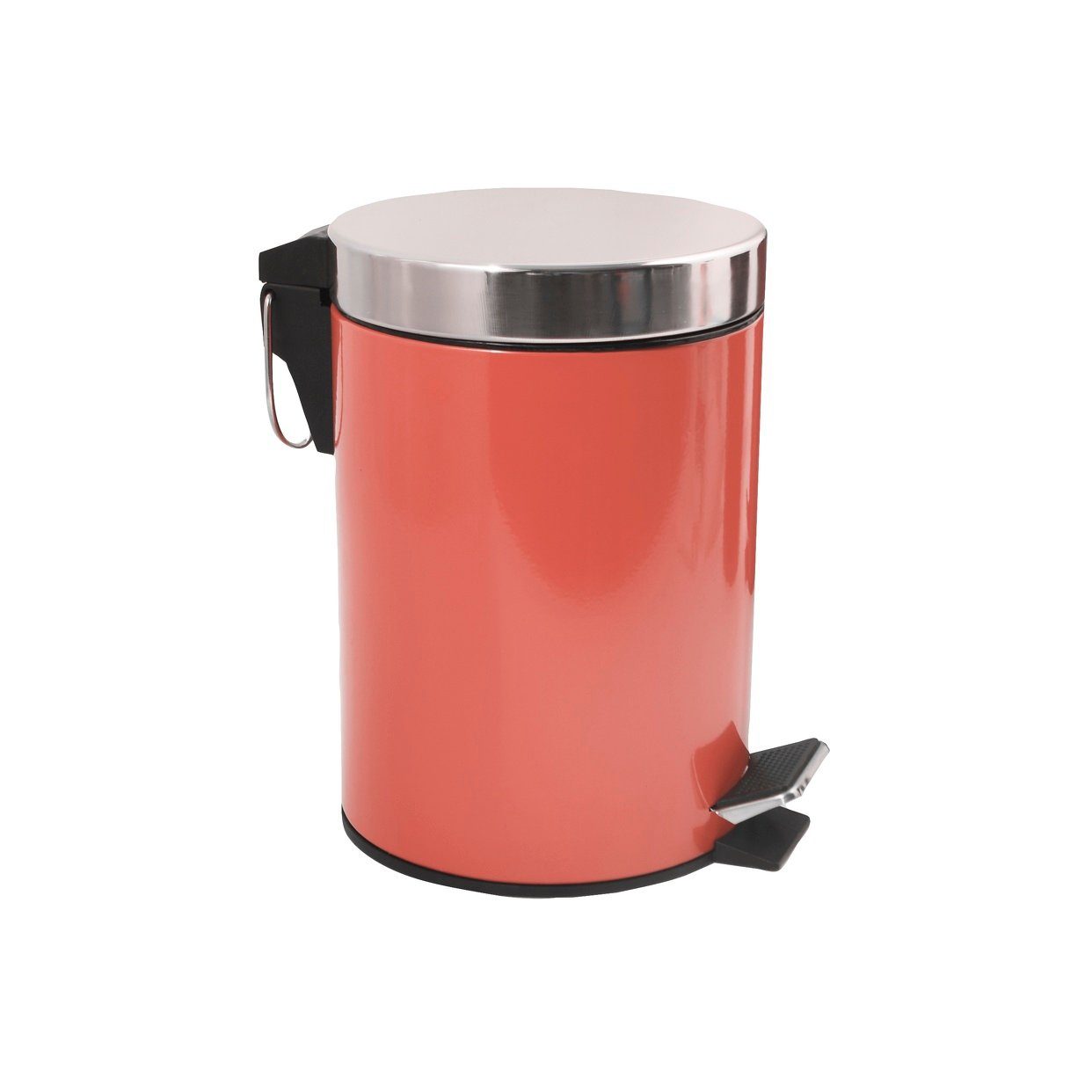 MSV Косметички Мусорные ведра с педалью uni, rostfreier Edelstahl, mit herausnehmbarem Inneneimer, 3L, neue Trendfarbe terracotta rot