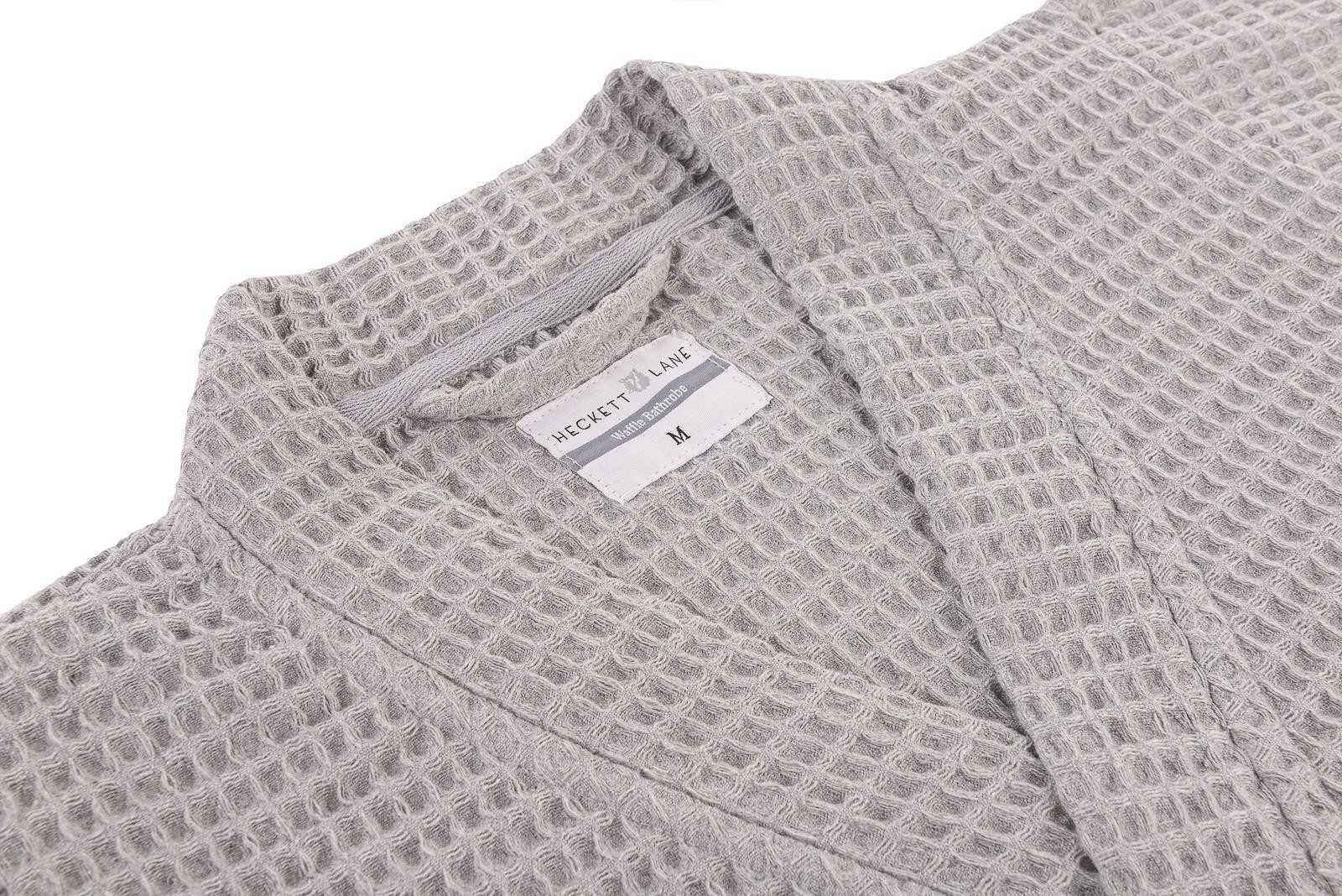 Heckett and Lane Bademantel Bademantel Wafel Lang S Melange grey Bademantel S Melange-Grey Uni, Bademantel Morgenmantel