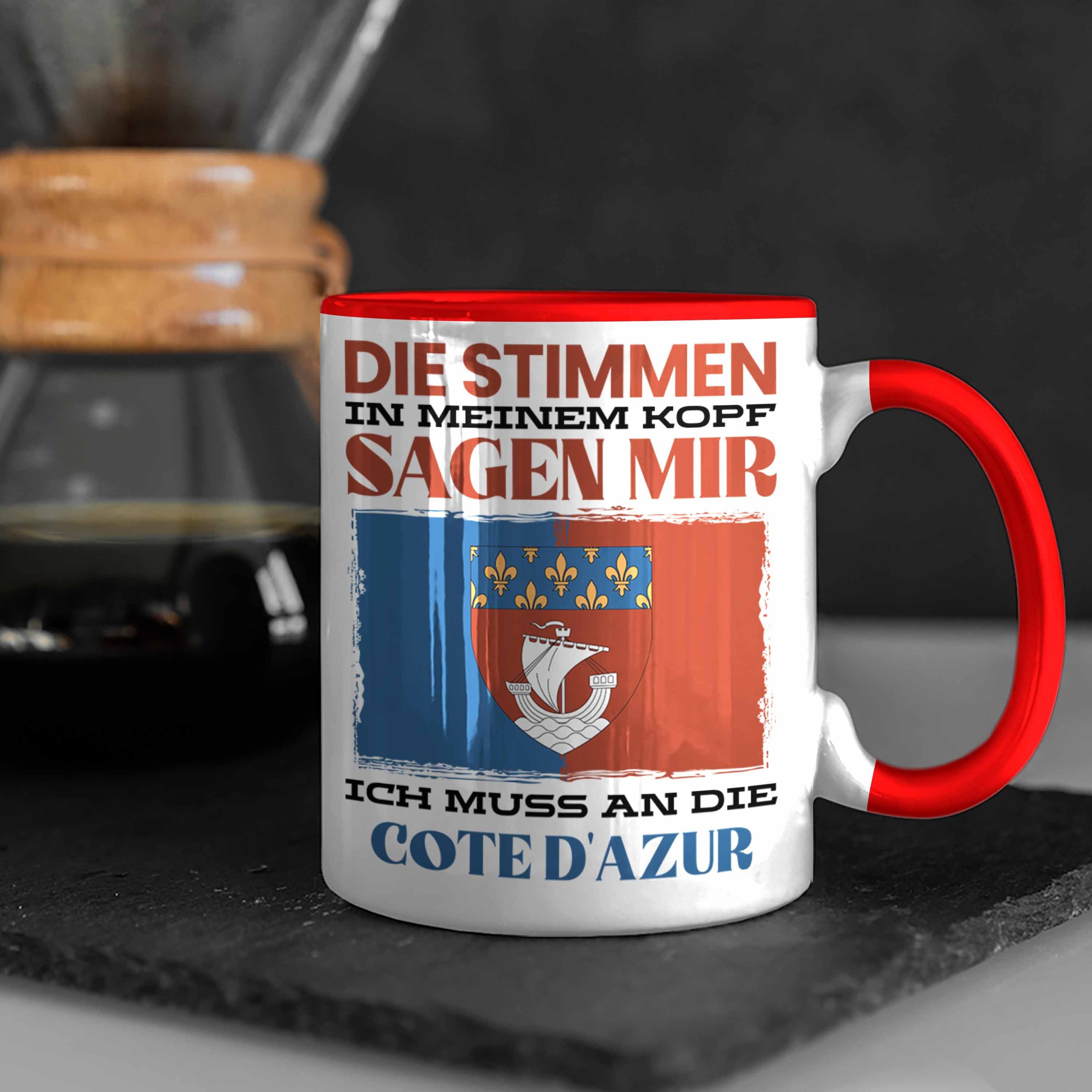 Rot - Trendation Tasse Heimat Tasse Urlaub Geschenk D'azur Frankreic Cote Spruch Trendation