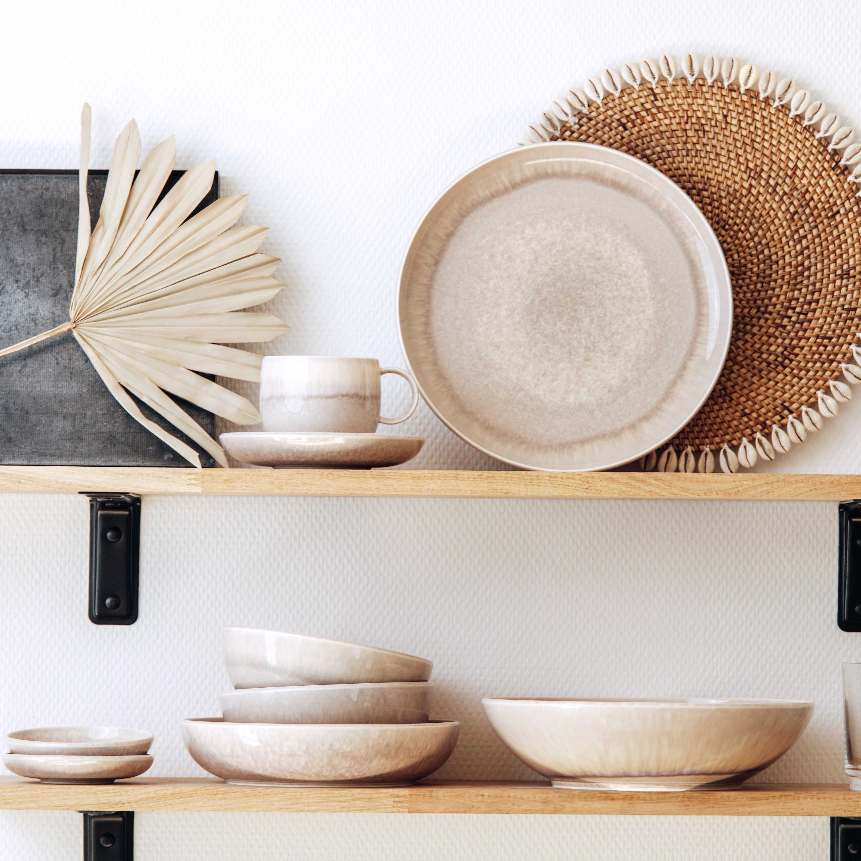 like. by Villeroy & Boch Geschirr-Set Perlemor Tafelset (4-tlg), 2 Personen, Porzellan, Effektglasur im handmade Pottery Look