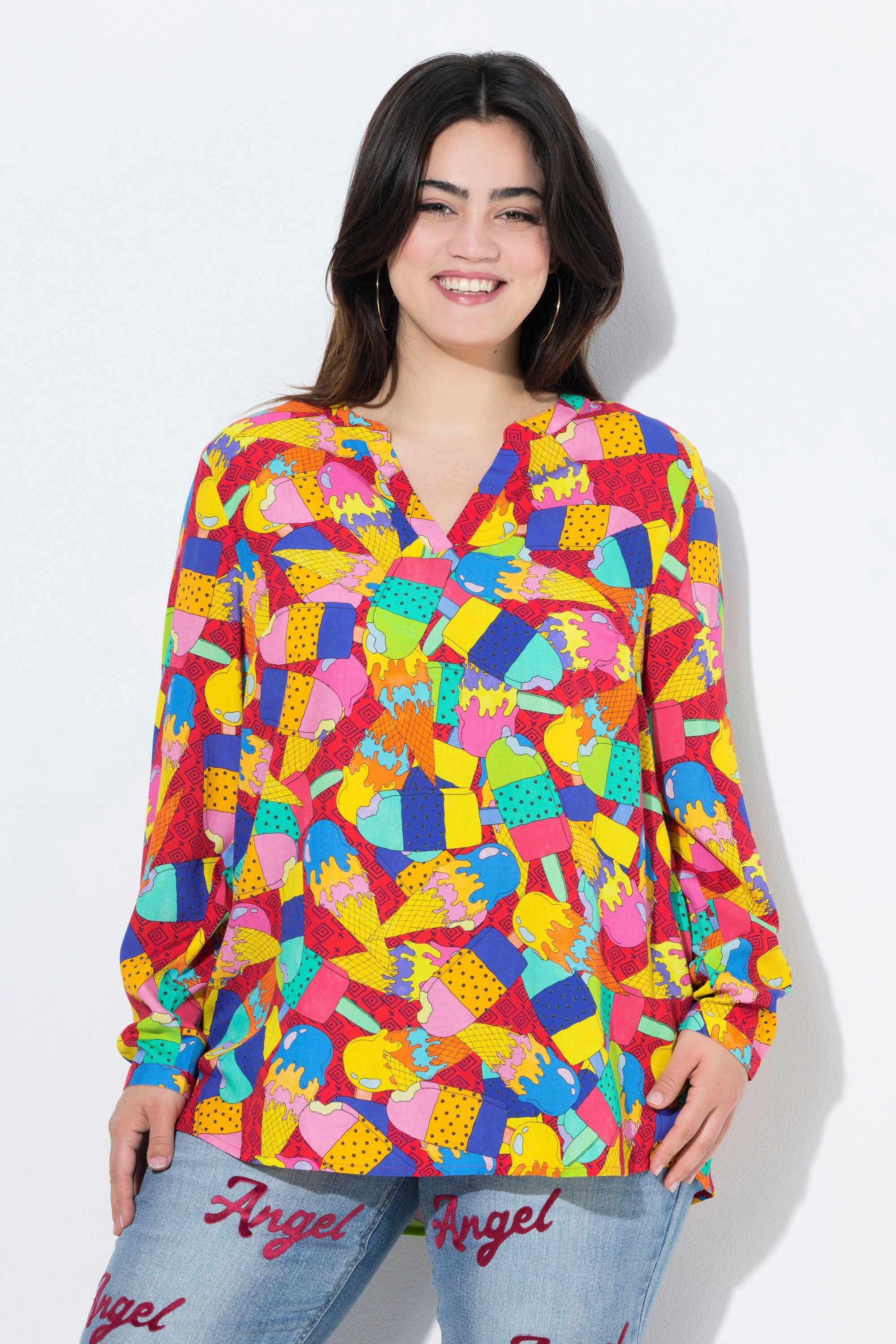 Angel of Style Tunika Tunika farbiges Eis-Muster Langarm günstig online kaufen