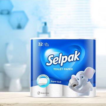 SELPAK Toilettenpapier Klopapier 3-lagig Extra Weich und Stark Wc Papier,100% reine Zellulose (96-St)