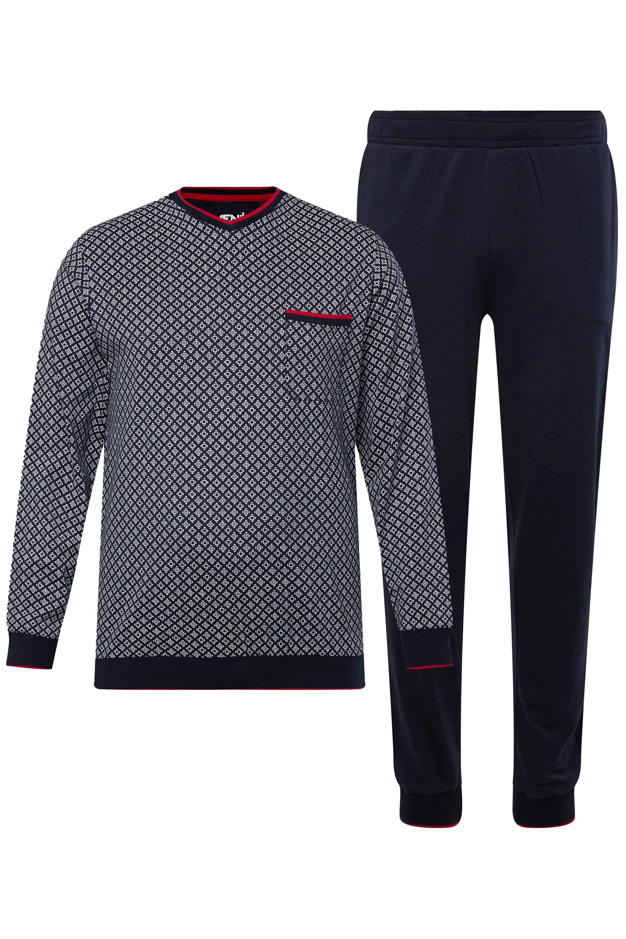 Men Plus Schlafanzug Men+ Schlafanzug Zweiteiler Bauchfit Langarm günstig online kaufen