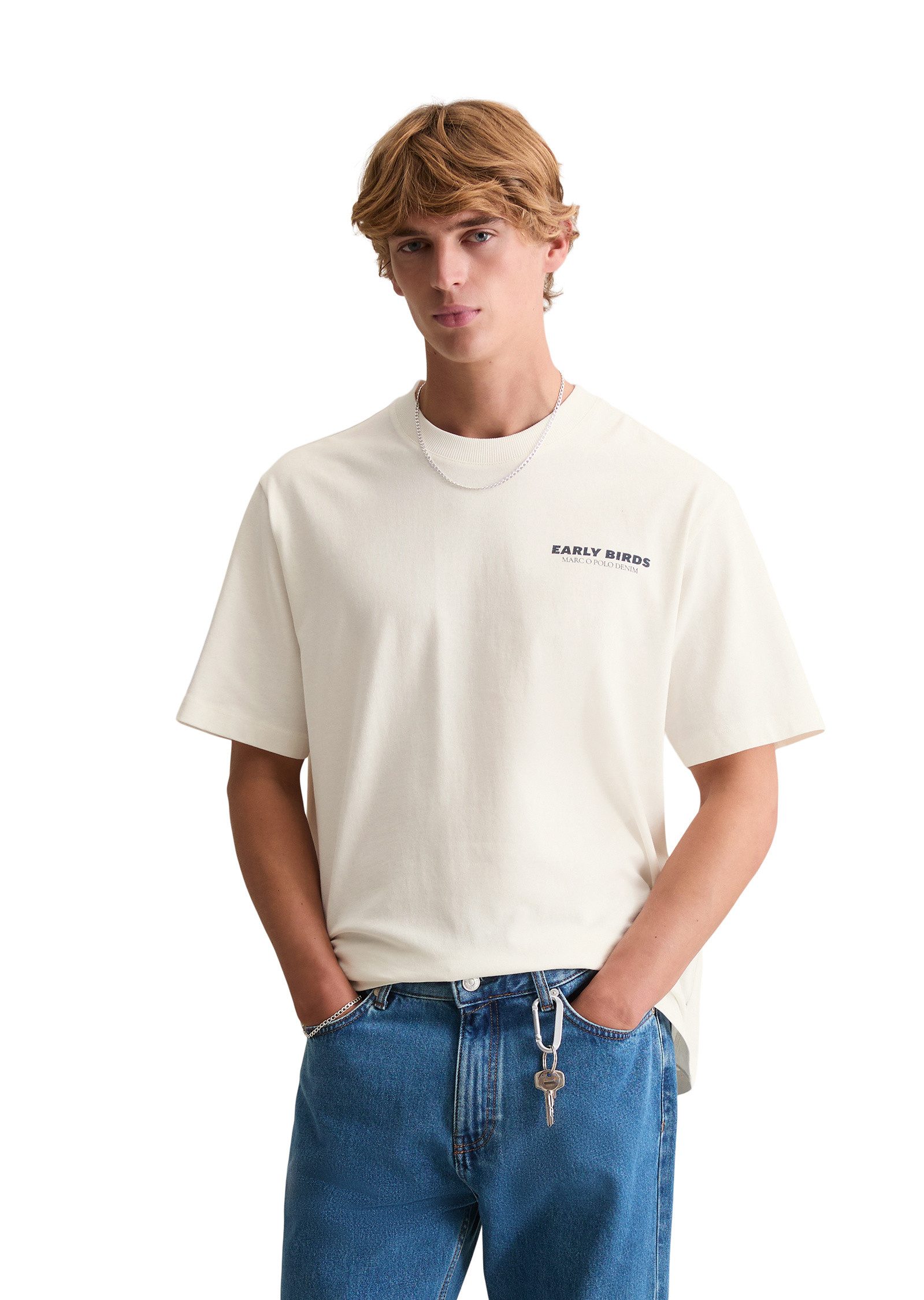 Marc O'Polo DENIM T-Shirt mit markantem Rückenprint