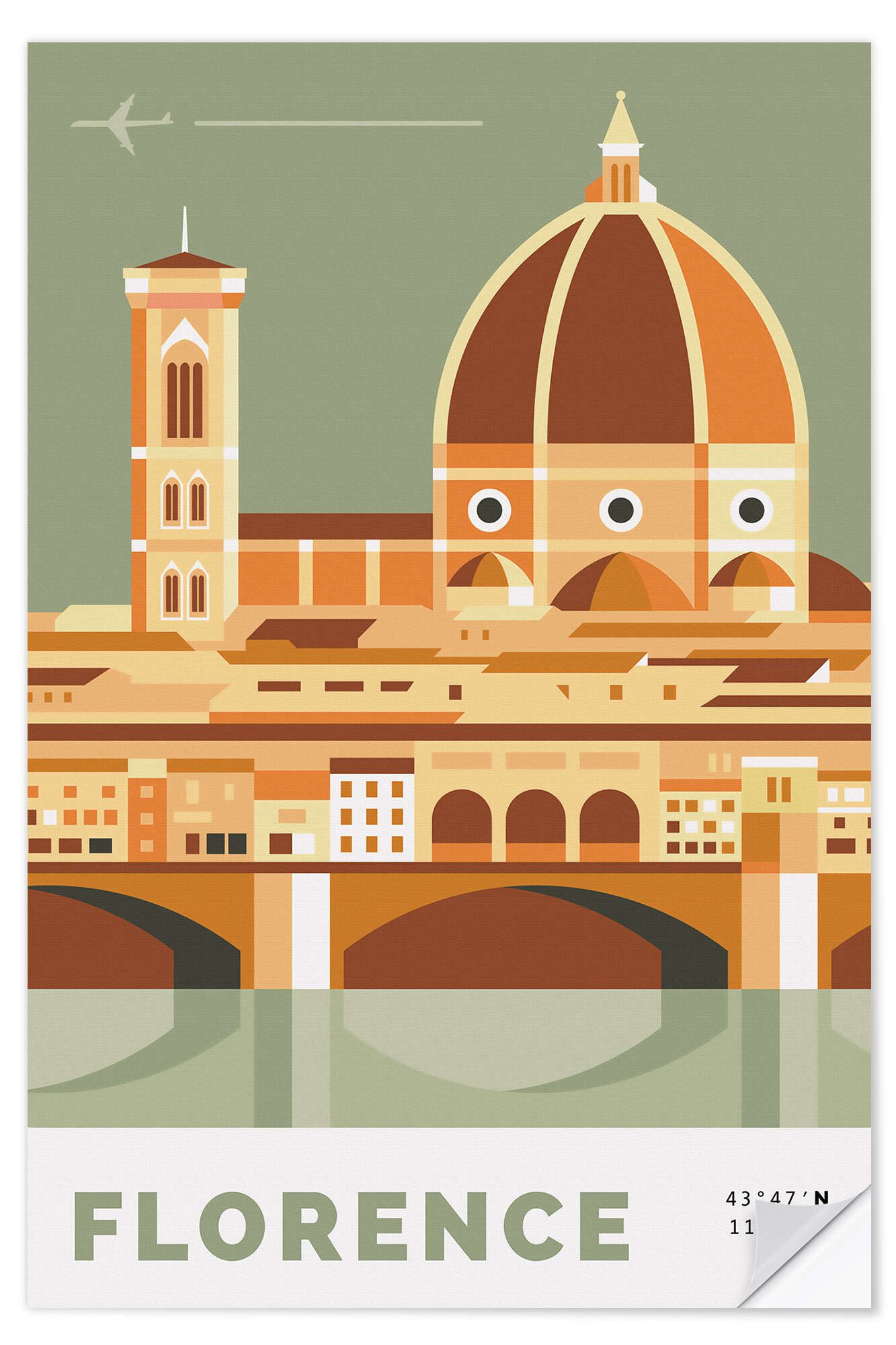 Posterlounge Плакат Nigel Sandor, Florence, Mediterran Grafikdesign