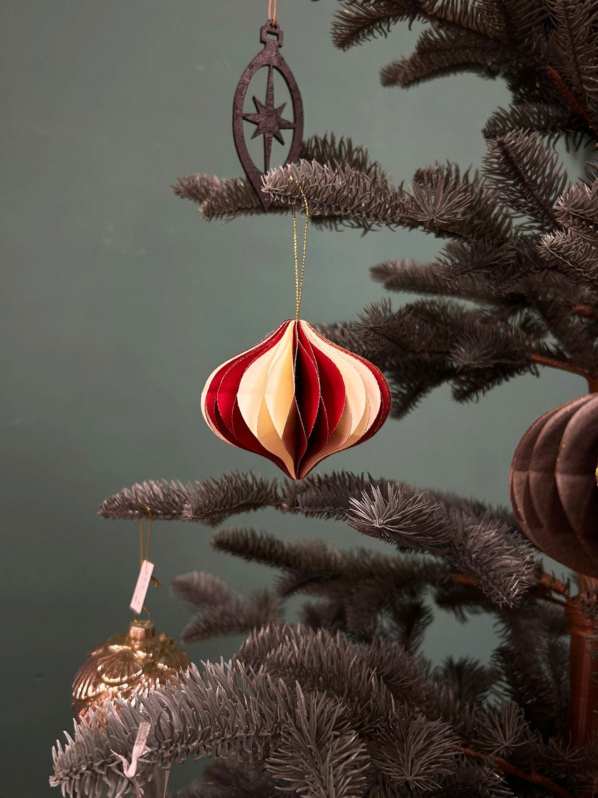 coopz Weihnachtsbaumkugel Christbaumschmuck Weihnachtsschmuck Weihnachtskugel Zwiebel gestreift