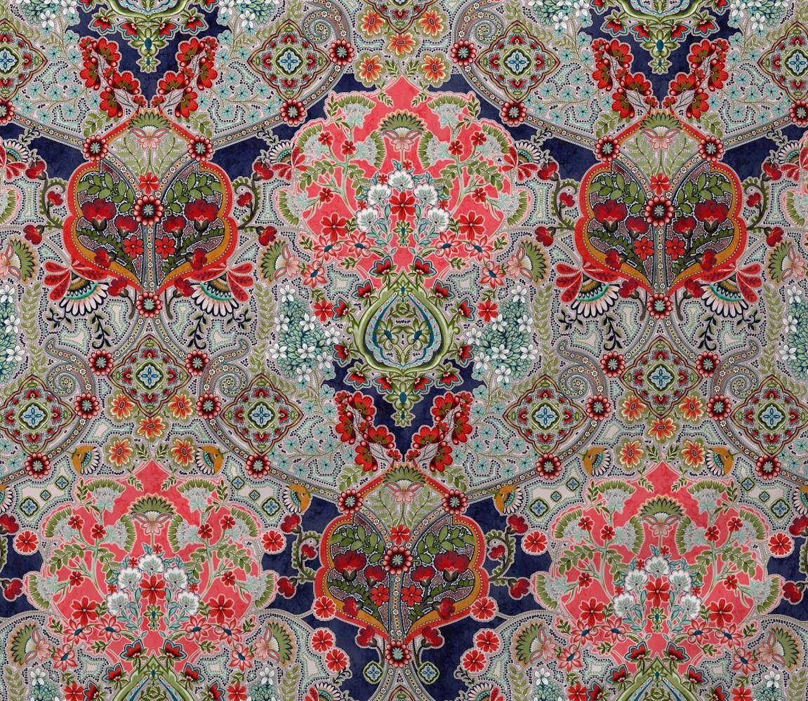 Carpe Sonno Bettwäsche Mako Satin 135x200 155x220 Premium Bettwäsche Baumwolle Ornamente bunt, Mako Satin, 2 teilig, Premium Bettwaren Pflegeleicht Allergiker gemustert Bettbezug Muster