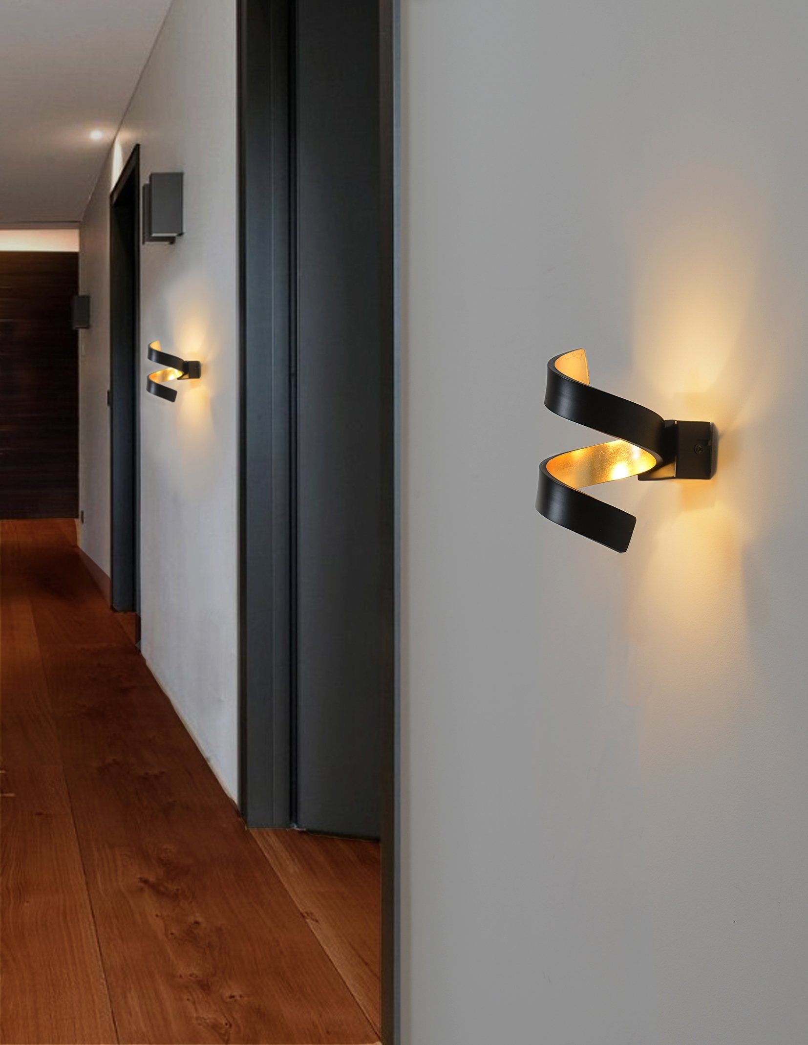 LUCE Design integriert, Warmweiß LED fest LED Wandleuchte HELIX