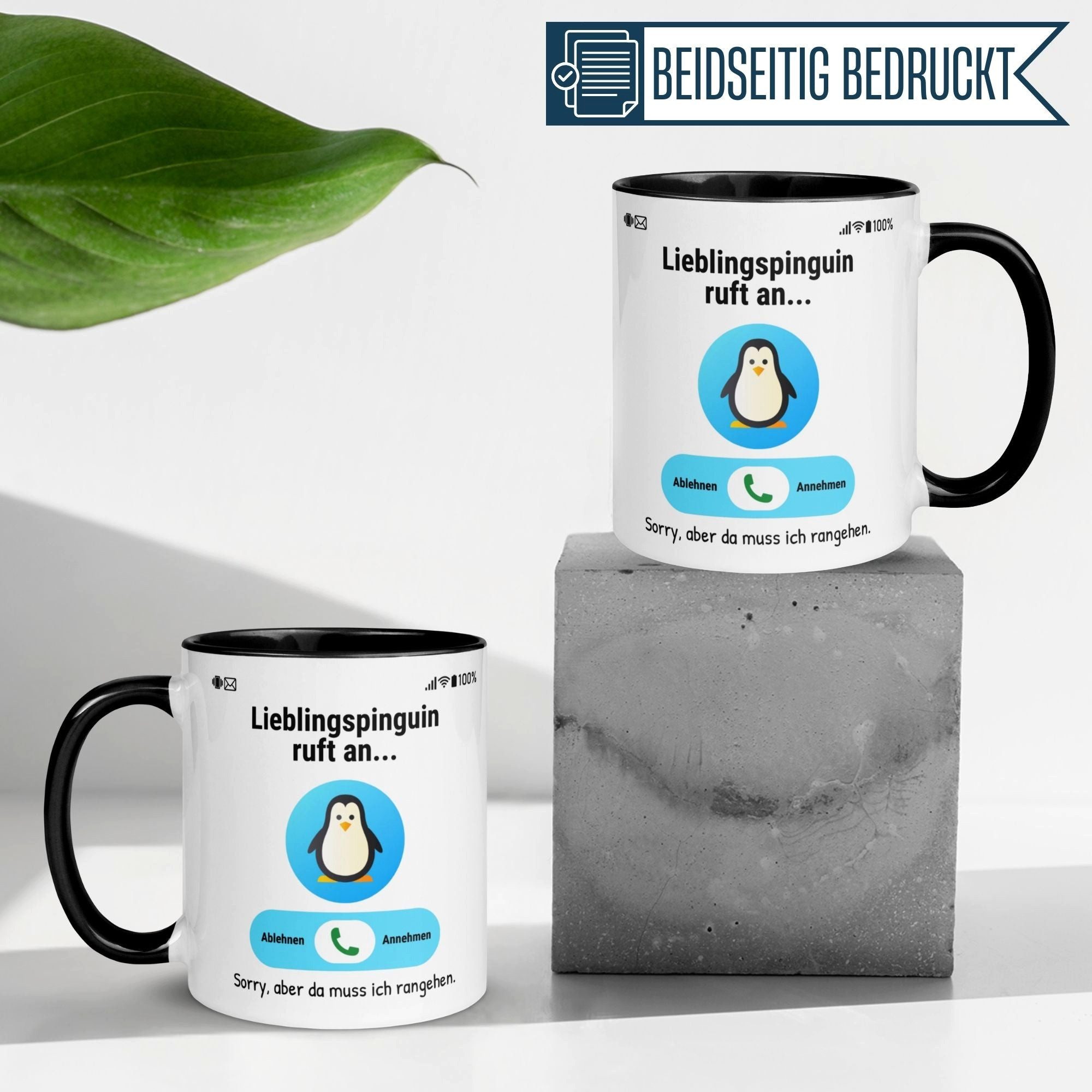 Momentals Tasse Pinguin – „Lieblingspinguin ruft an“ – lustiges Geschenk zum Jahrestag, Gratis Versand · Links-&Rechtshänder · Spülmaschinenfest