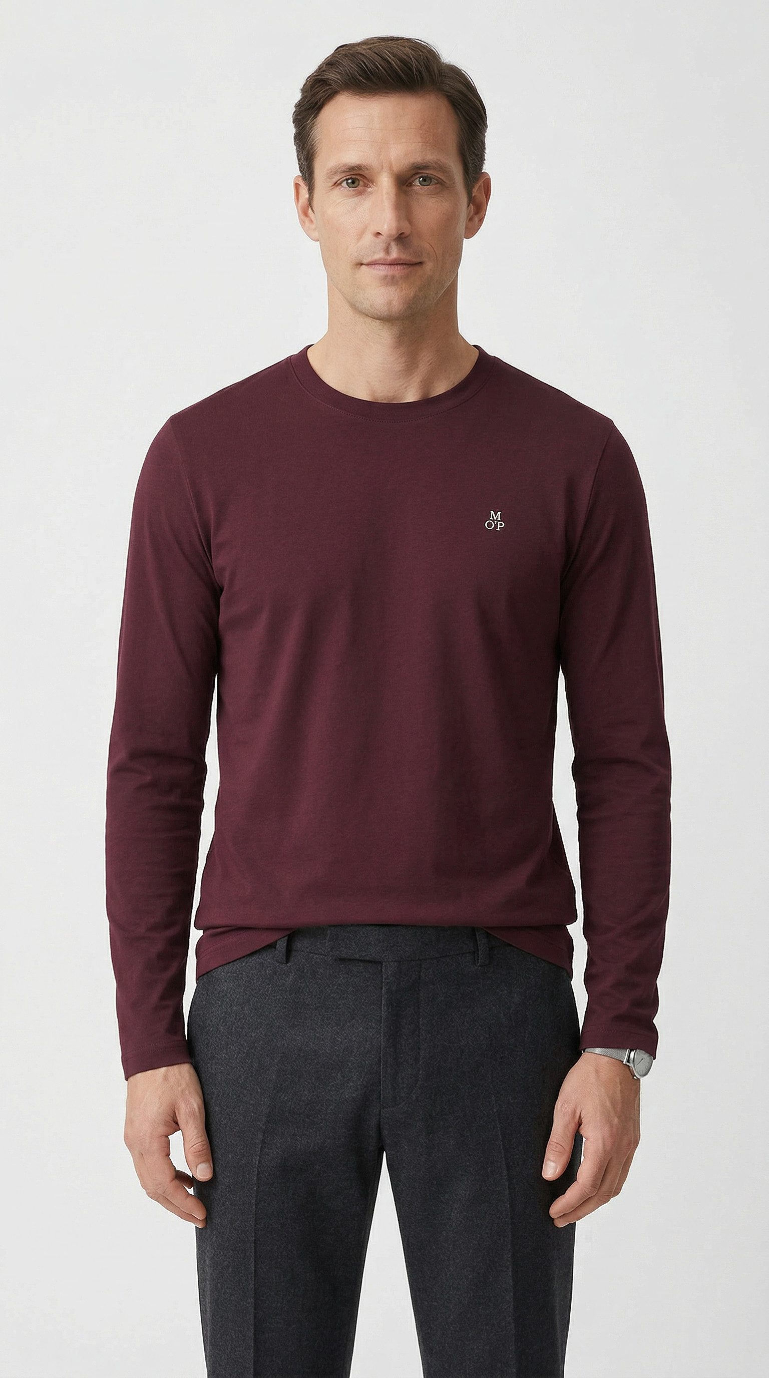 Marc O'Polo Longsleeve (Packung, 2-tlg) Rundhals, shaped fit, Jersey, basic