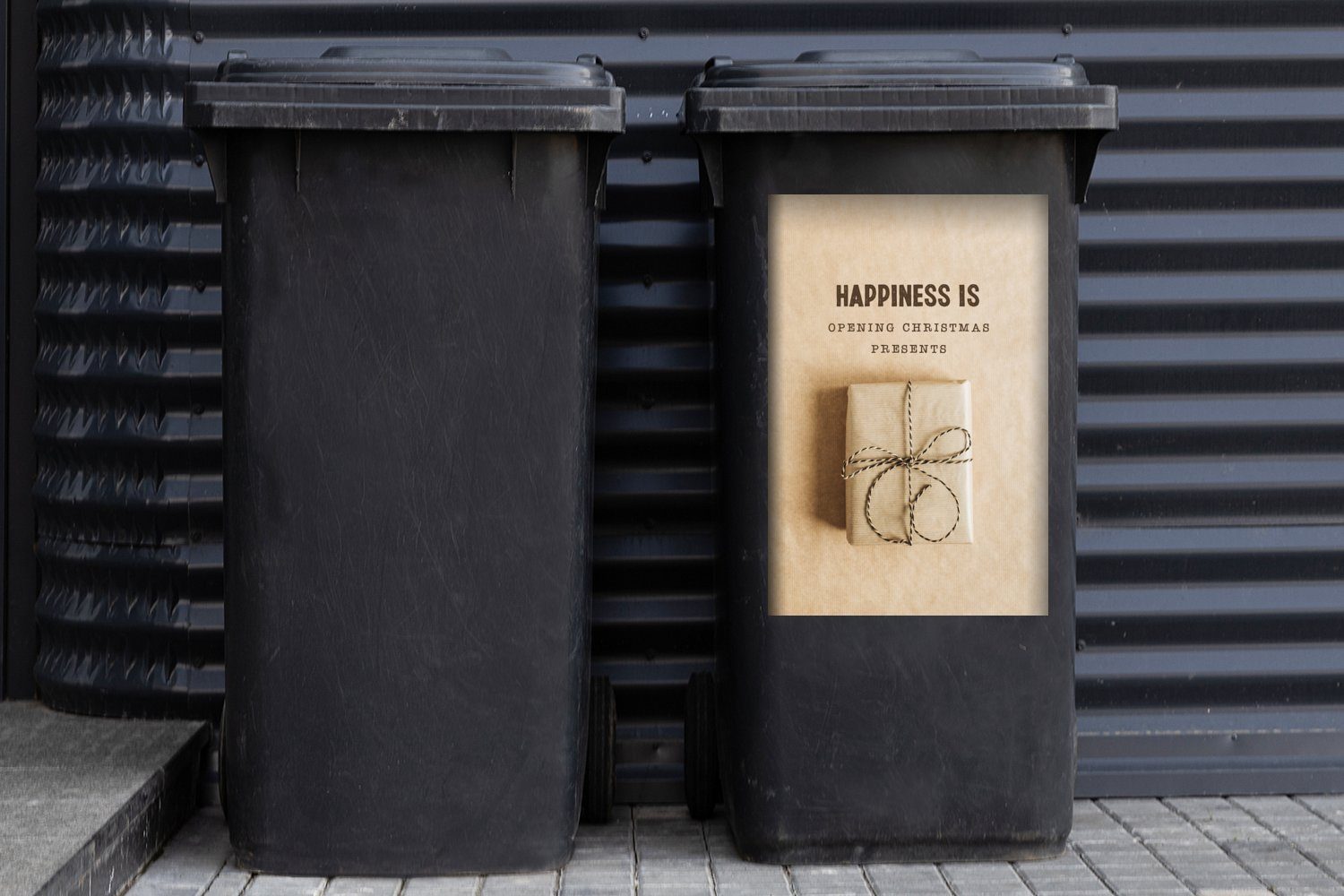 Wandsticker - - Abfalbehälter Weihnachten Zitat Mülltonne, Container, Geschenk (1 Sticker, Mülleimer-aufkleber, MuchoWow St),