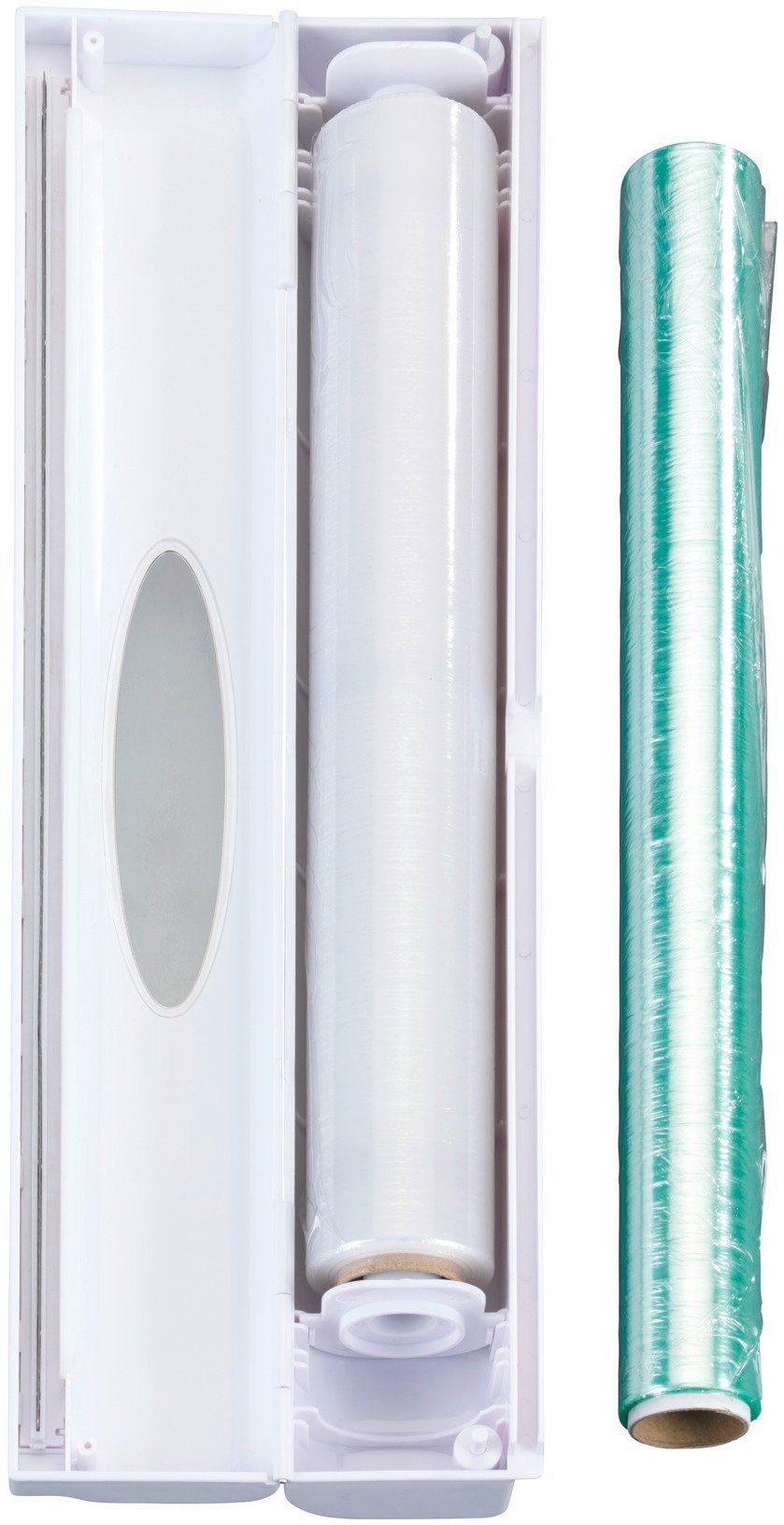 WENKO Folienspender Perfect-Cutter, weiß Sichtfenster mit