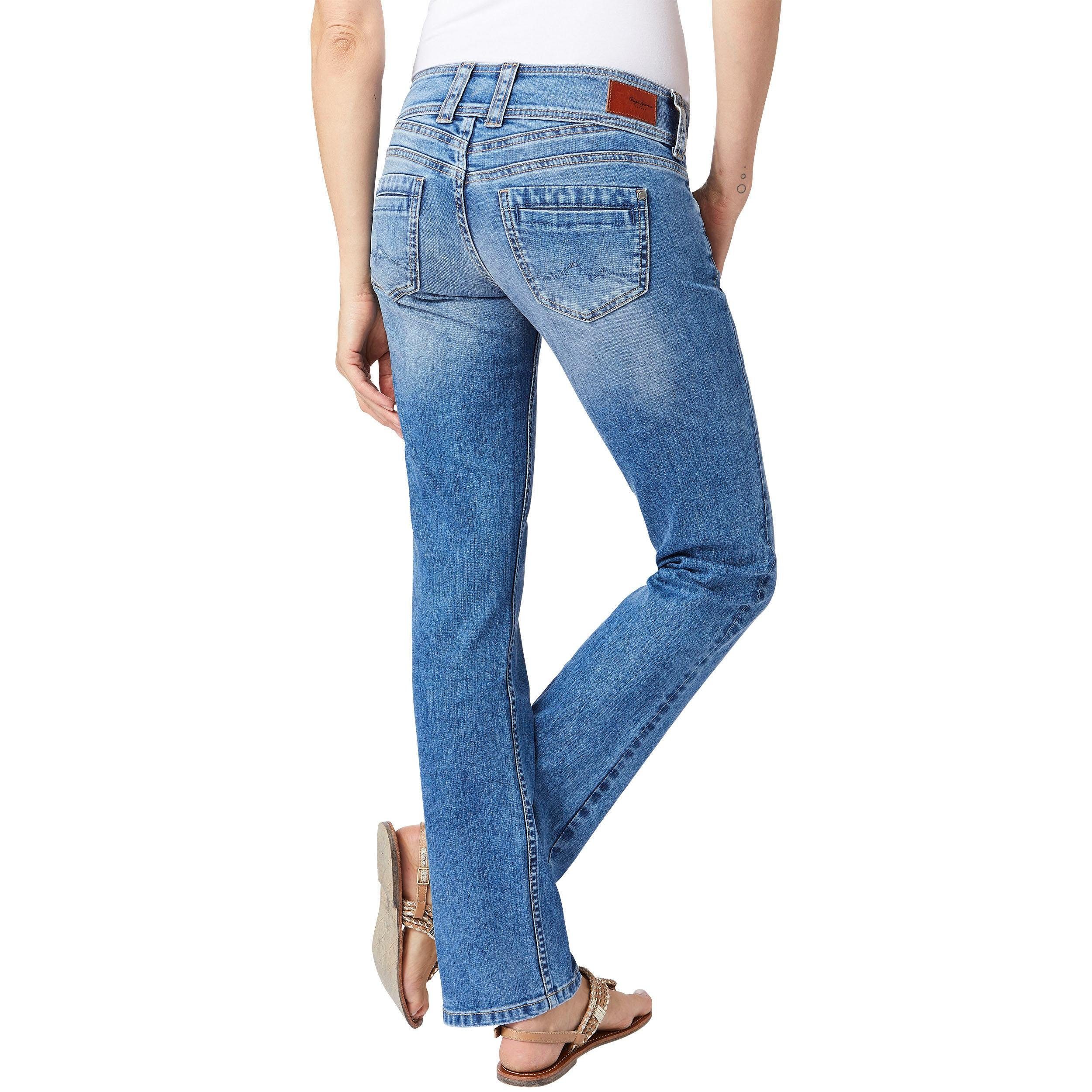 Pepe Jeans Saturn Damen Hose Pants Denim Stretch Straight Cut Regular Fit Used